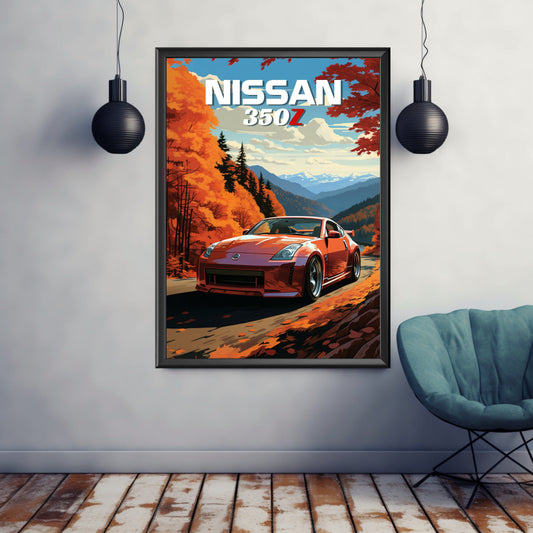 Nissan 350Z Print, 2000s Car Print, Nissan 350Z Poster, Car Print, Car Poster, Car Art, Japanese Car Print, Sports Car Print, Grand Tourer