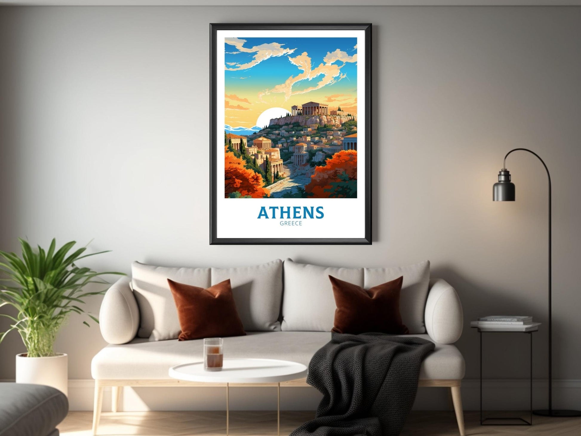 Athens Travel Print | Athens Poster | Athens Illustration | Acropolis | Greece Print | Greece Home Decor | Parthenon Poster | ID 486