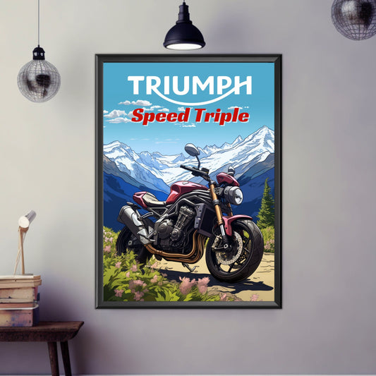 Triumph Speed Triple Print, Triumph Speed Triple Poster, Motorcycle Print, Motorbike Print, Bike Art, Bike Poster,Vintage Bike,Classic Bike