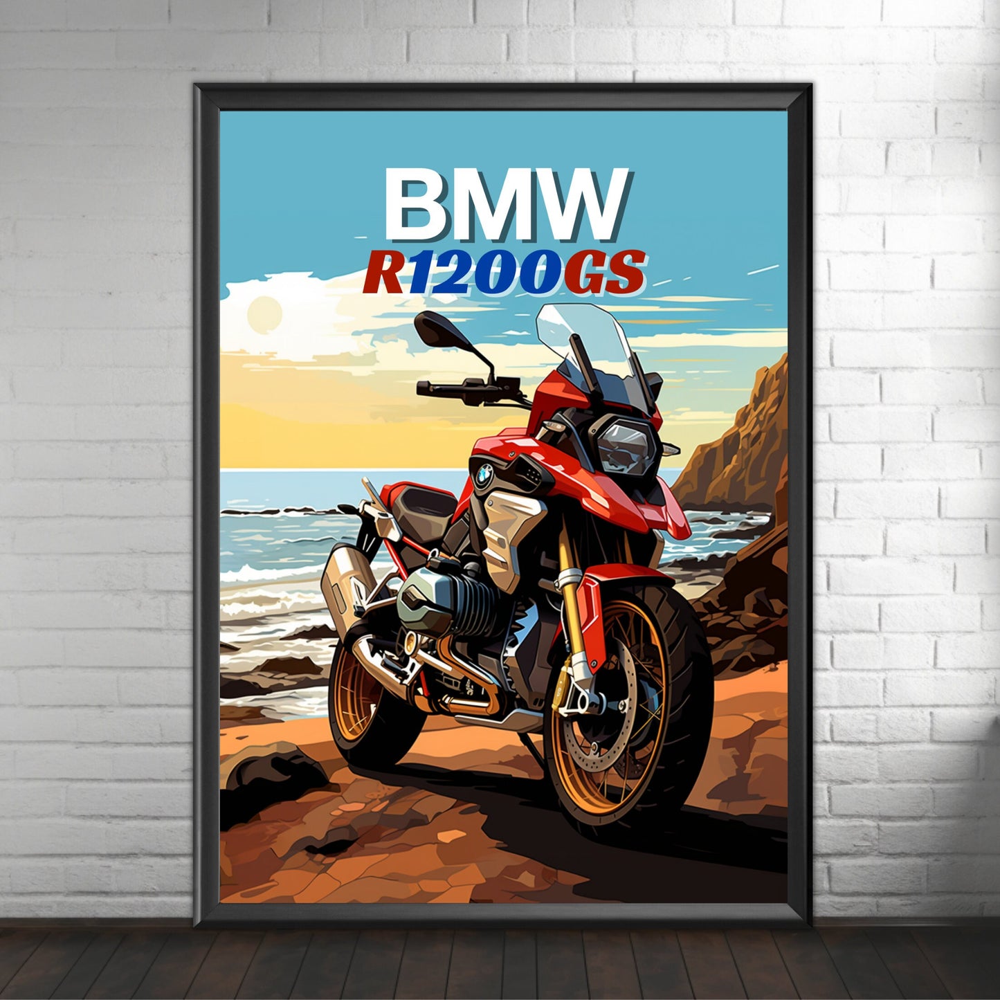 BMW R1200GS Poster, Motorcycle Print