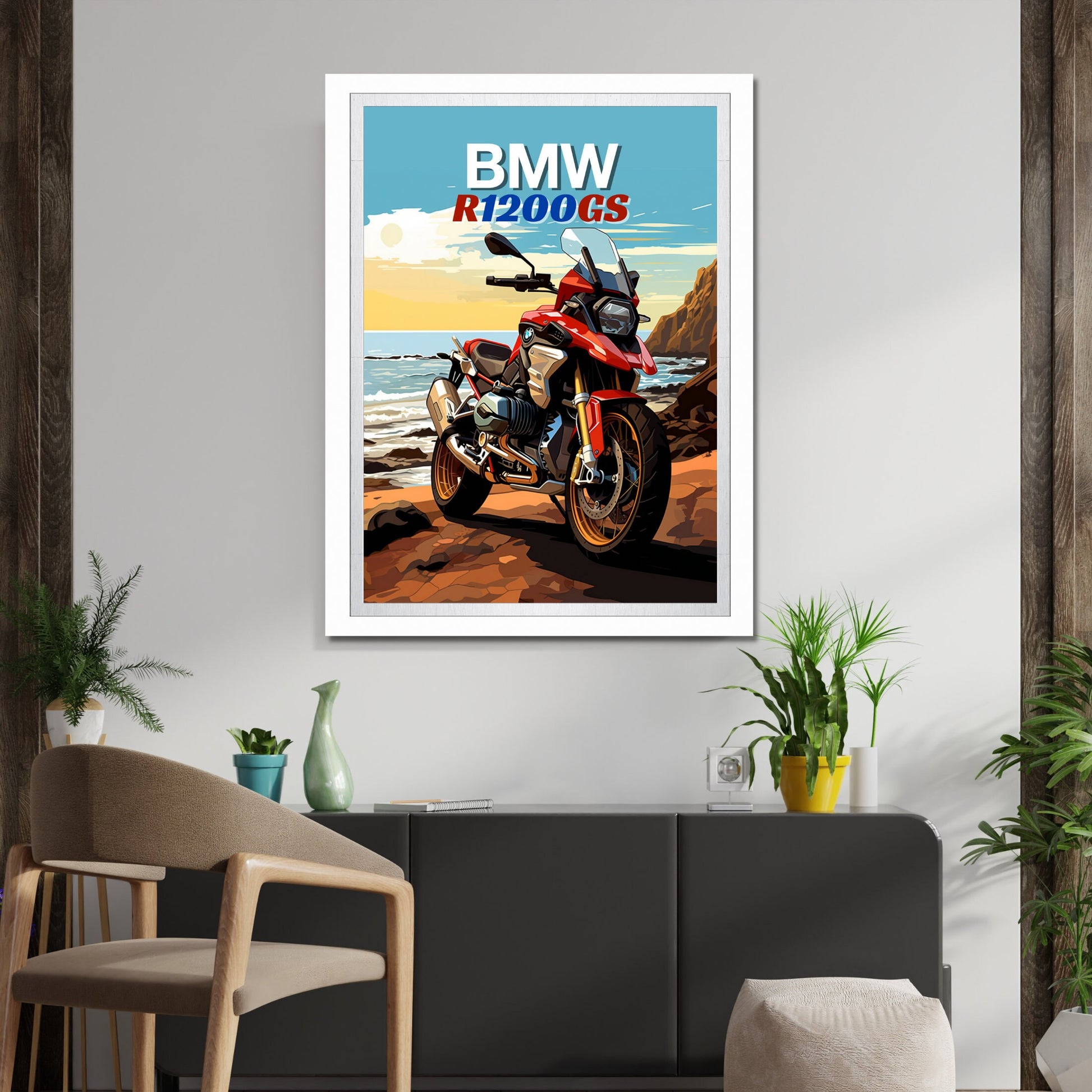 BMW R1200GS Poster, Motorcycle Print