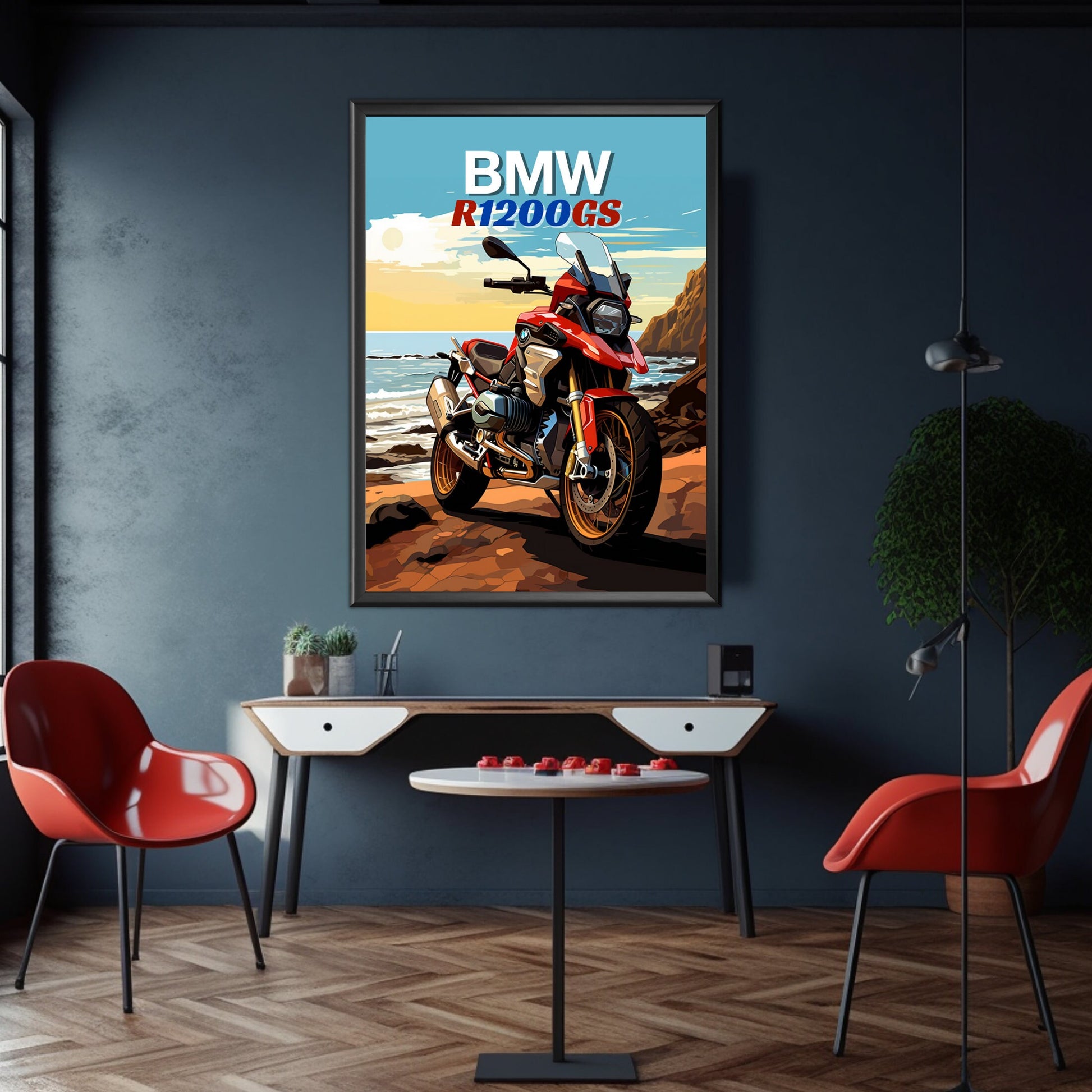 BMW R1200GS Poster, Motorcycle Print