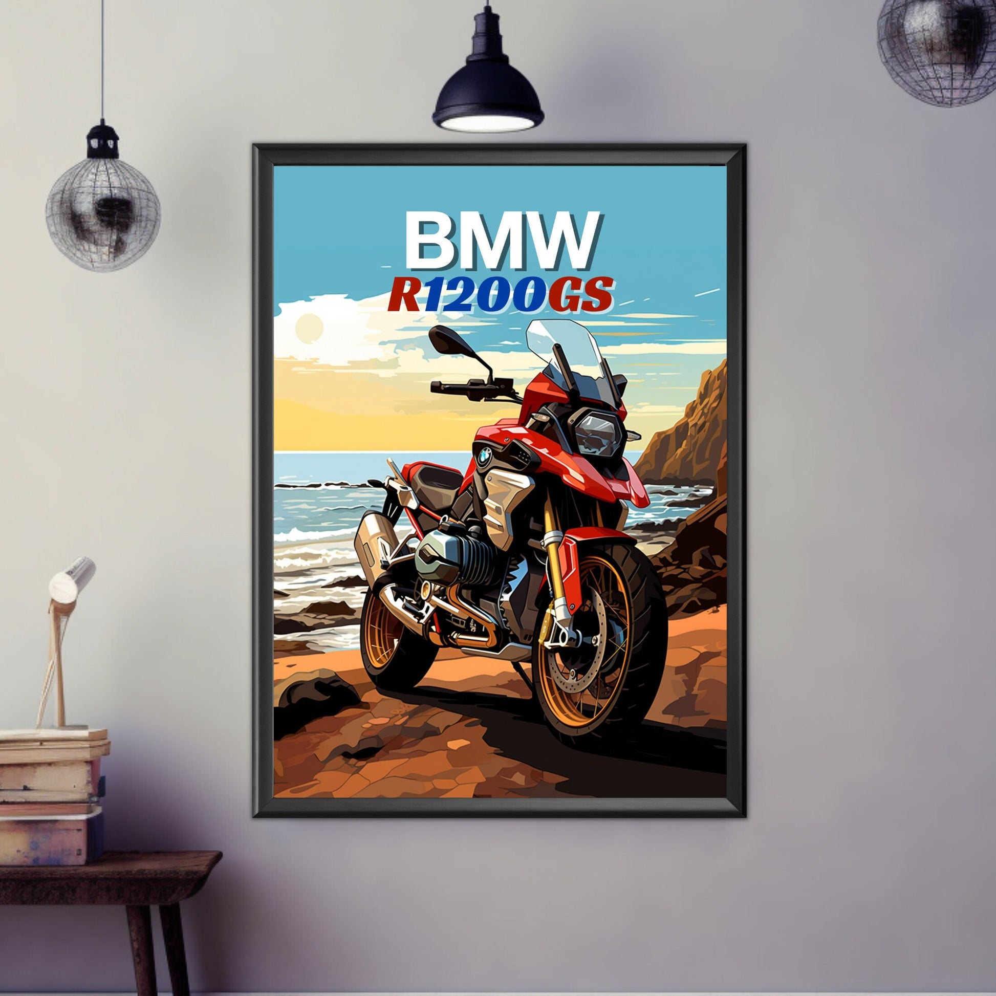 BMW R1200GS Poster, Motorcycle Print