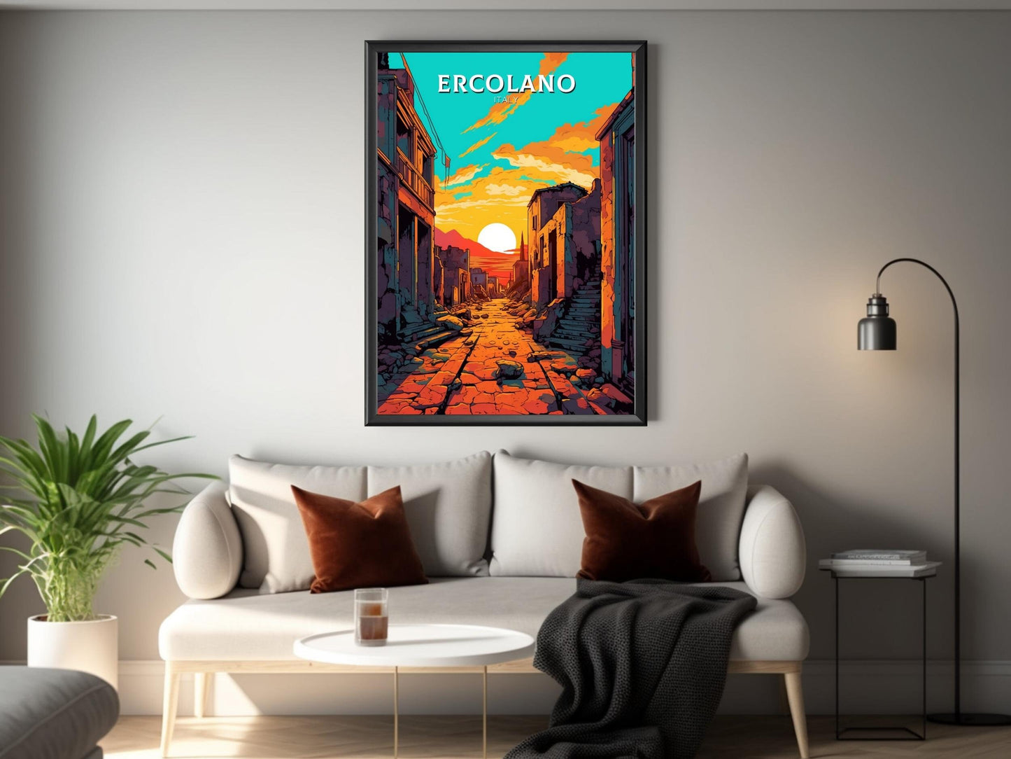 Ercolano Travel Poster | Ercolano Travel Print | Ercolano Illustration | Ercolano Wall Art | Italy Poster | Ercolano Italy Décor | ID 487