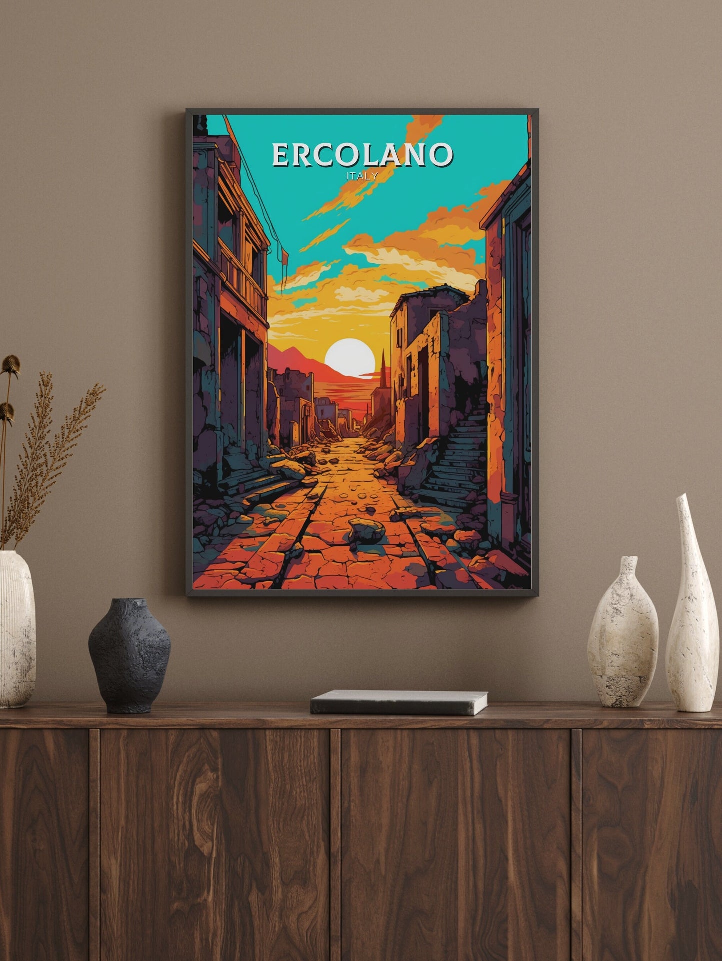 Ercolano Travel Poster | Ercolano Travel Print | Ercolano Illustration | Ercolano Wall Art | Italy Poster | Ercolano Italy Décor | ID 487