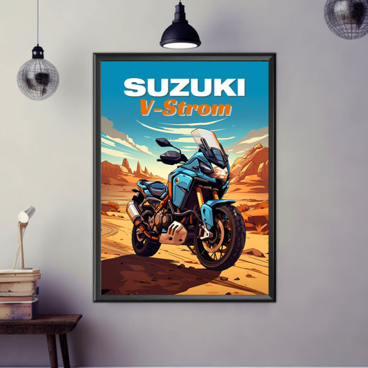Suzuki V-Strom Print, Suzuki V-Strom Poster, Motorcycle Print, Motorbike Print, Bike Art, Bike Poster, Superbike Print, Sport Bike Print
