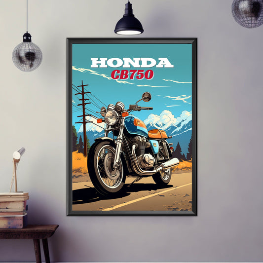Honda CB750 Print, Honda CB750 Poster, Motorcycle Print, Motorbike Print, Bike Art, Bike Poster, Classic Bike Print, Vintage Bike Print