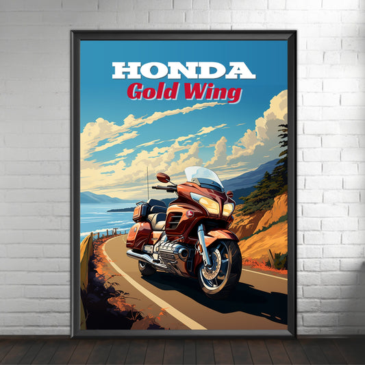 Honda Gold Wing Print, Honda Gold Wing Poster, Motorcycle Print, Motorbike Print, Bike Art, Bike Poster, Classic Bike Print, Vintage Bike