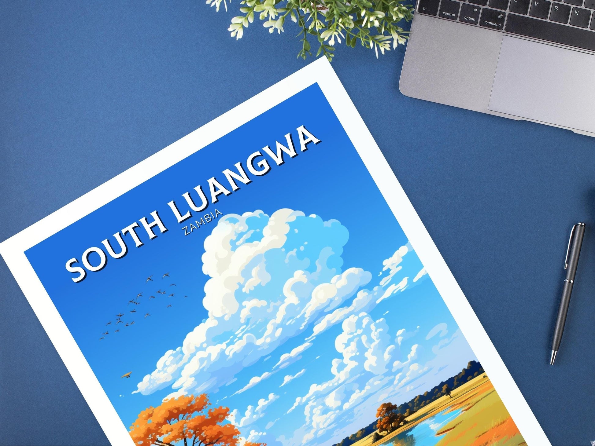 South Luangwa Travel Print | South Luangwa Illustration | Luangwa Wall Art | Africa Print | Zambia Poster | South Luangwa Poster | ID 491