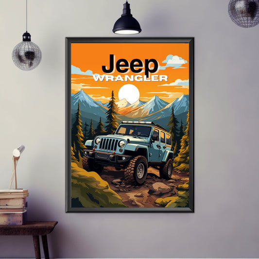 Jeep Wrangler Poster, Car Art, Off-Roader Print, Jeep Wrangler Print, 2010s Car Print, Modern Classic Car, Car Print, Car Poster