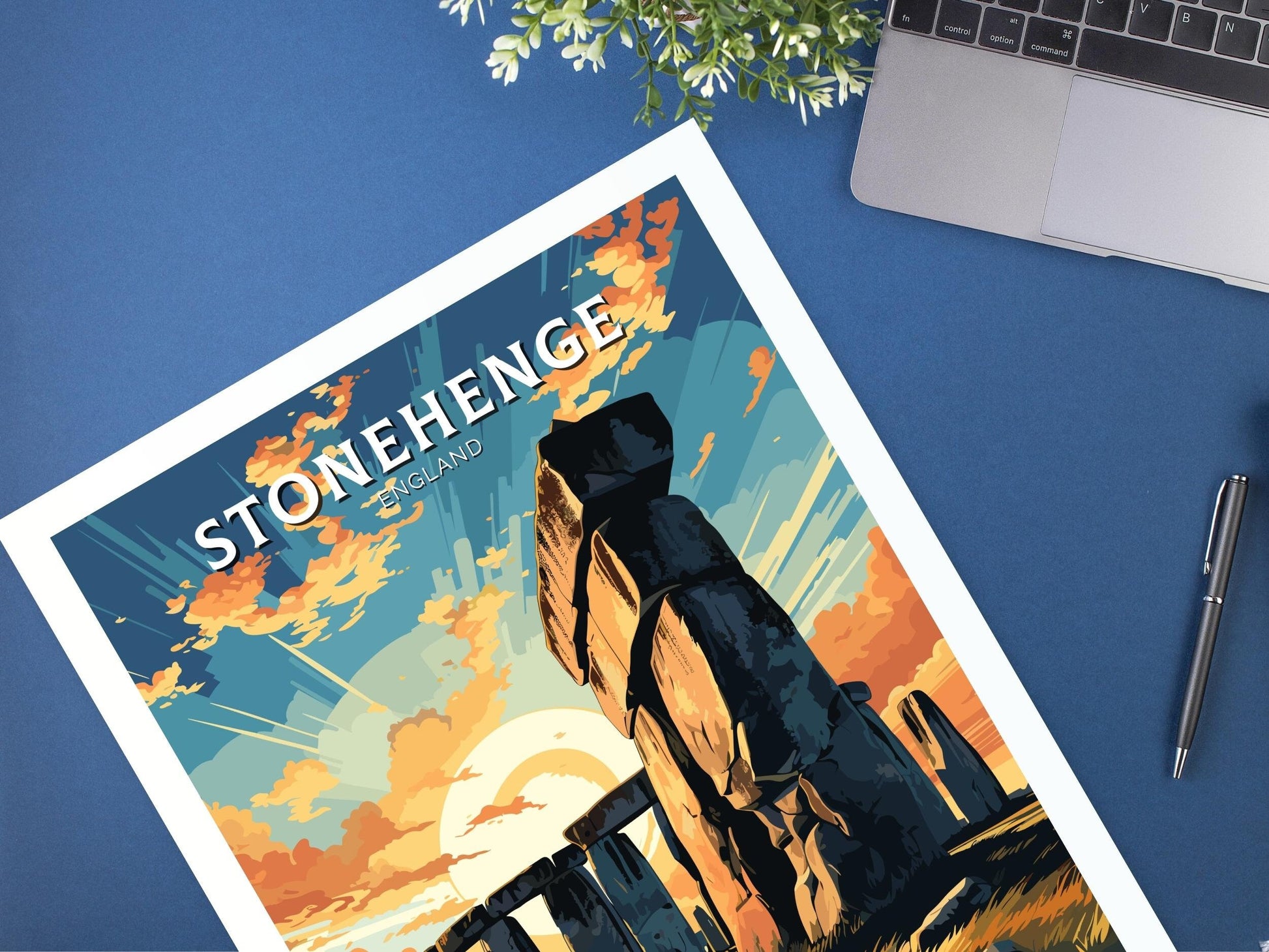 Stonehenge Travel Print | Stonehenge Illustration | Stonehenge Wall Art | Stonehenge Print | UK Home Decor | Stonehenge Poster | ID 009