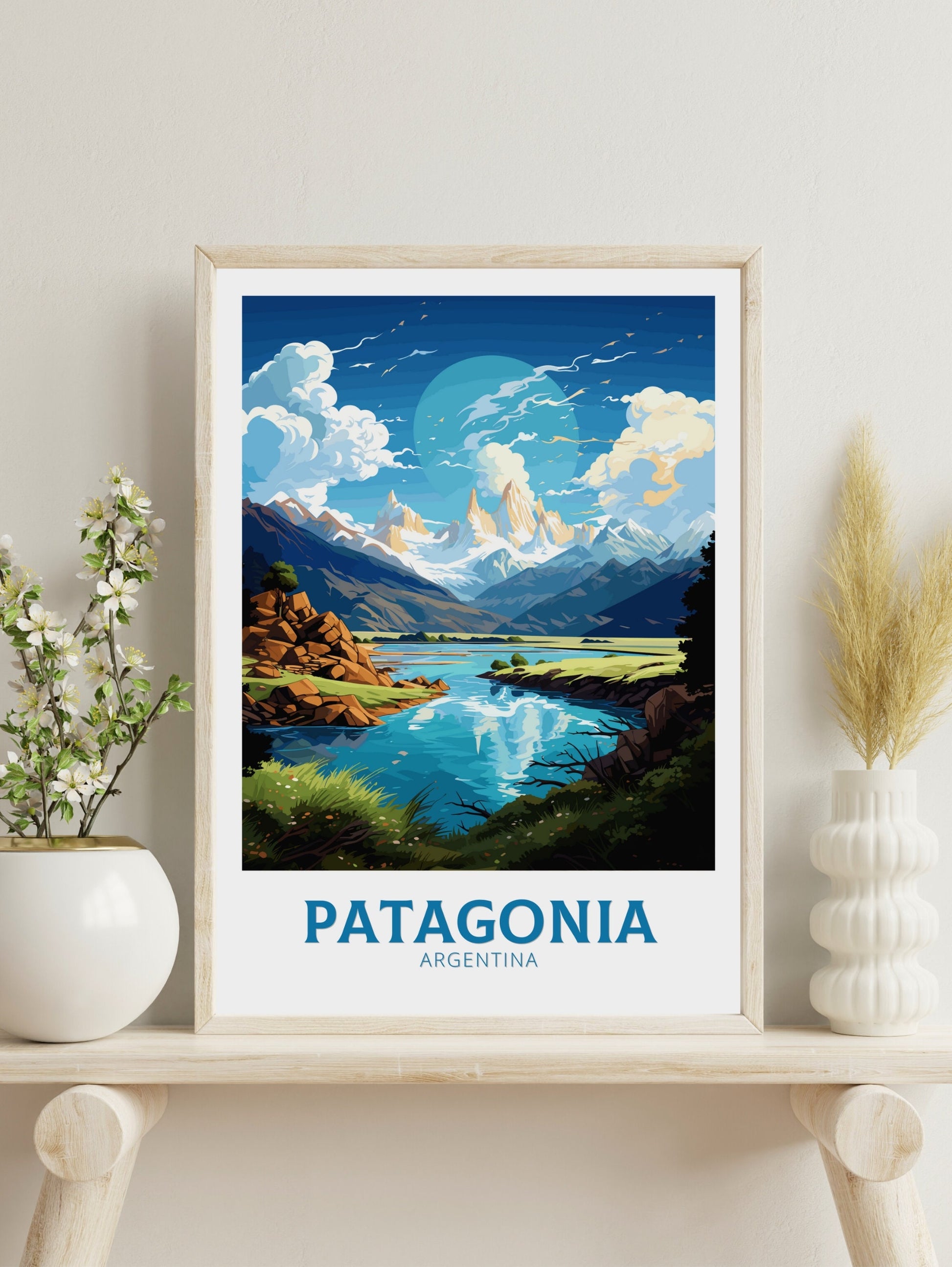 Patagonia Poster | Patagonia Travel Print | Patagonia Design | Patagonia Wall Art | Patagonia Painting | Argentina Poster | ID 494