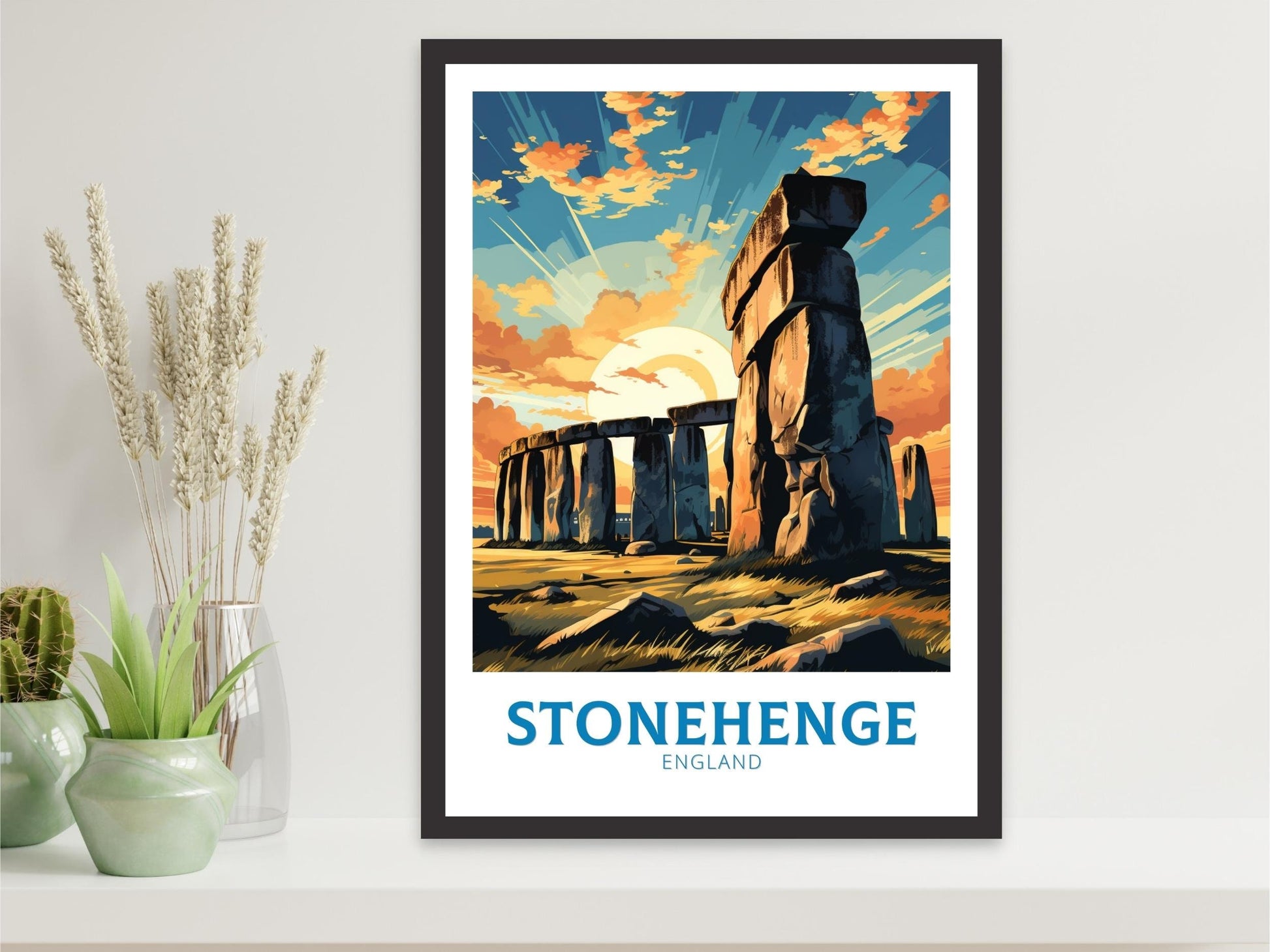 Stonehenge Travel Poster | Stonehenge Illustration | Stonehenge Wall Art | Stonehenge Poster | UK Home Décor | Stonehenge Print | ID 358