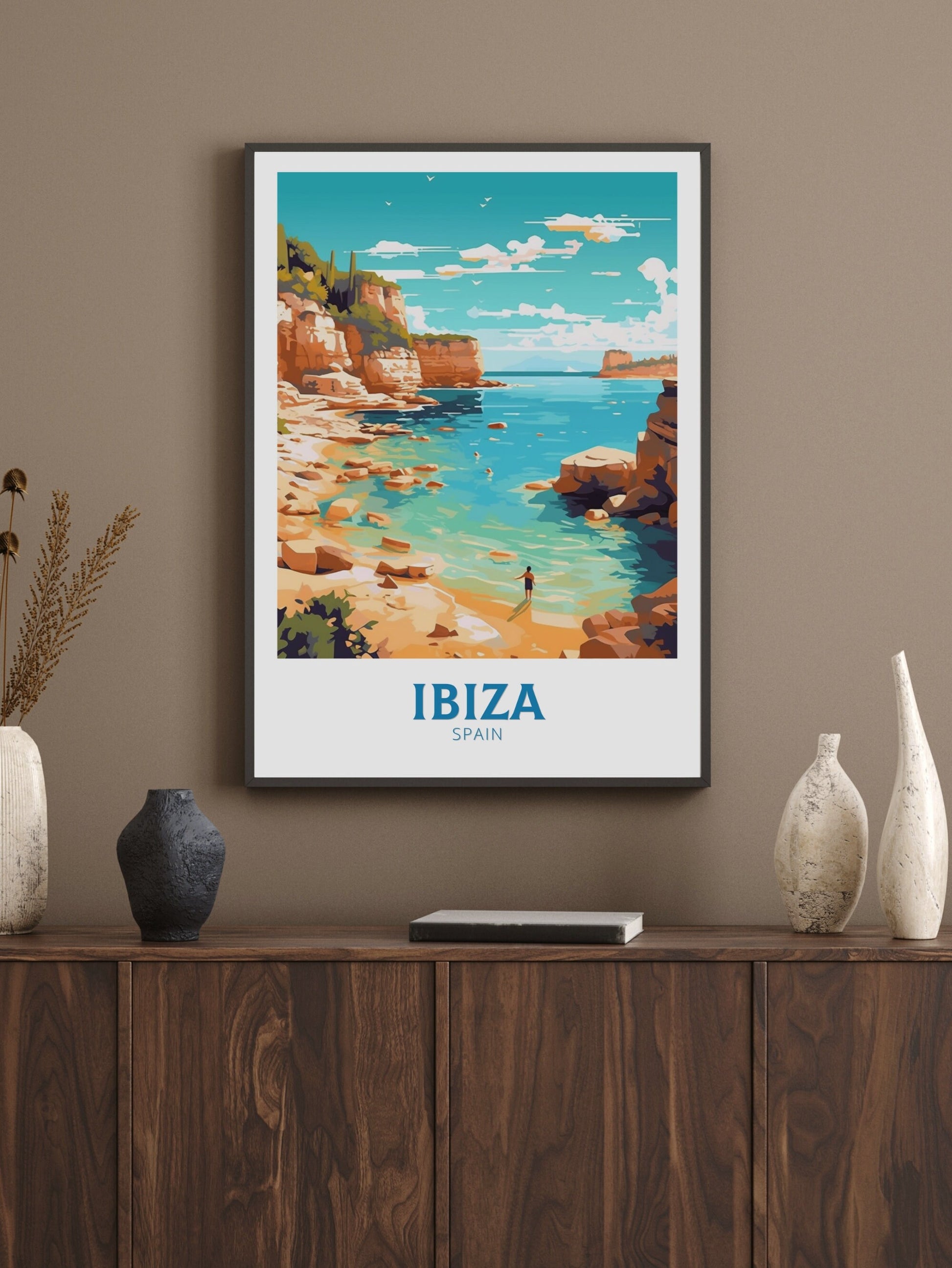 Ibiza Travel Poster | Ibiza Illustration | Ibiza Wall Art | Ibiza Poster | Spain Poster | Spain Home Décor | Spain Print | ID 190