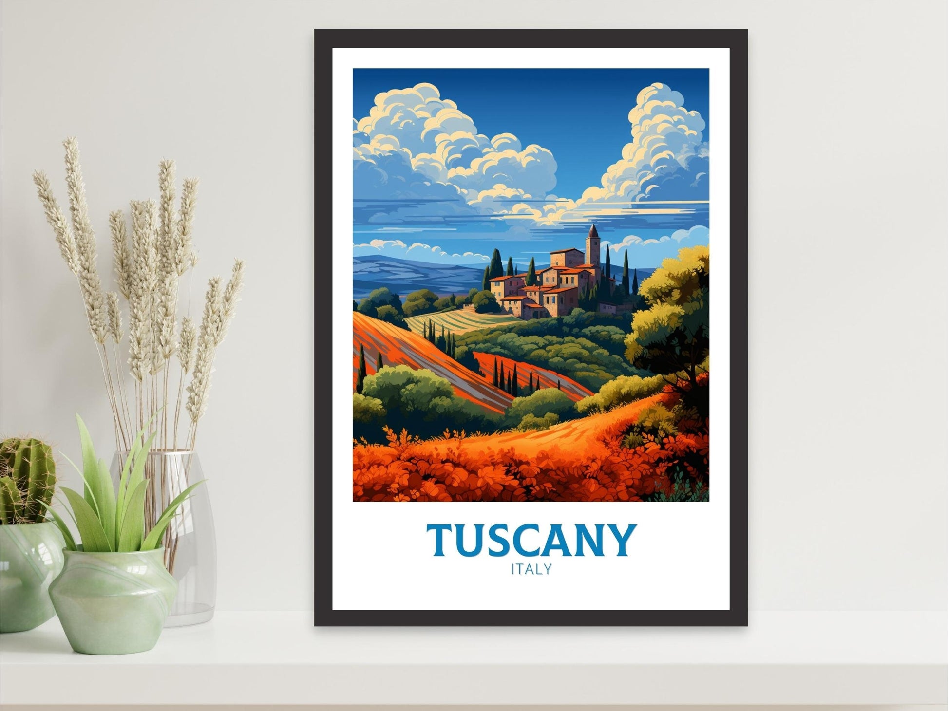 Tuscany Travel Poster | Tuscany Travel Print | Tuscany Illustration | Tuscany Print | Tuscany Wall Art | Italy Poster | Italy Décor | ID 496