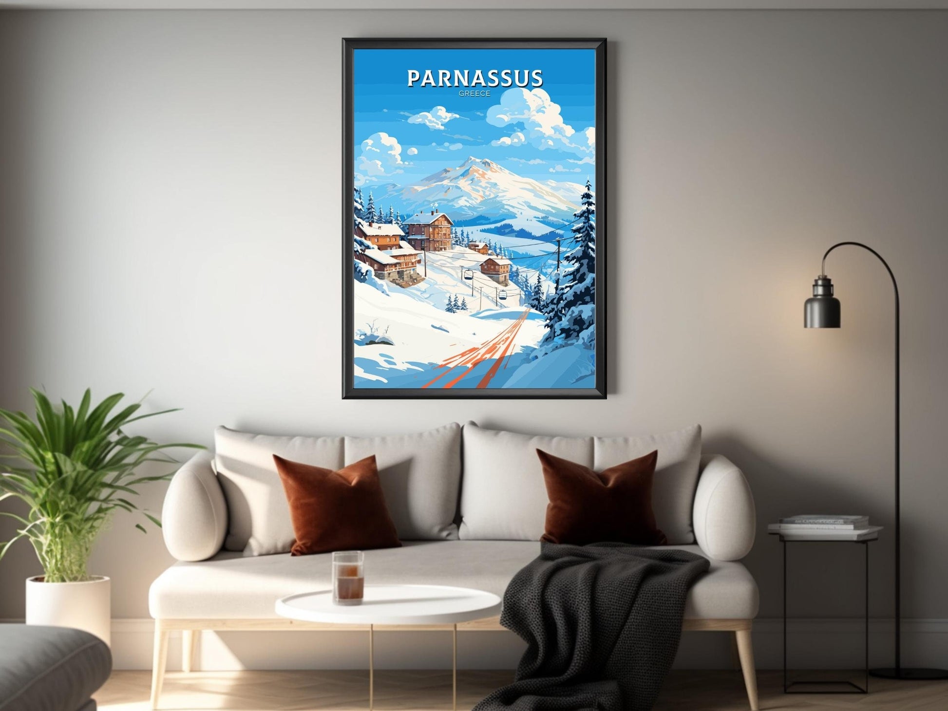 Parnassus Poster | Parnassus Travel Print | Parnassus Illustration | Greece Poster | Parnassus Print | Greece Décor | Travel Poster | ID 499