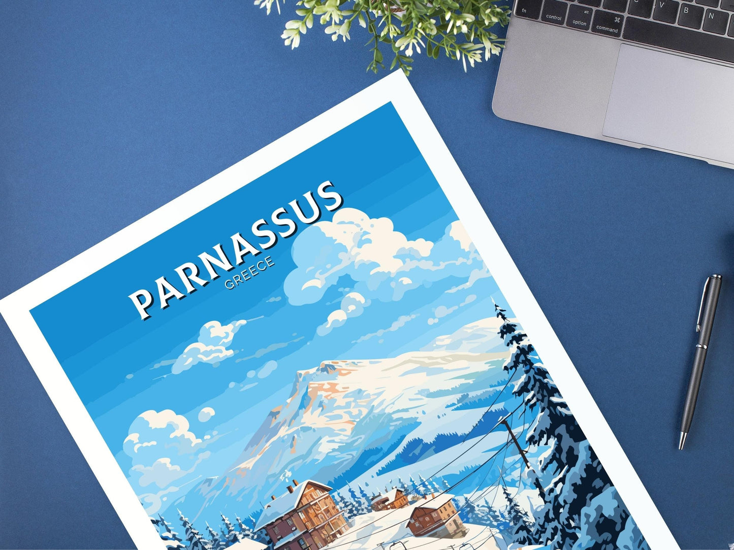 Parnassus Poster | Parnassus Travel Print | Parnassus Illustration | Greece Poster | Parnassus Print | Greece Décor | Travel Poster | ID 499