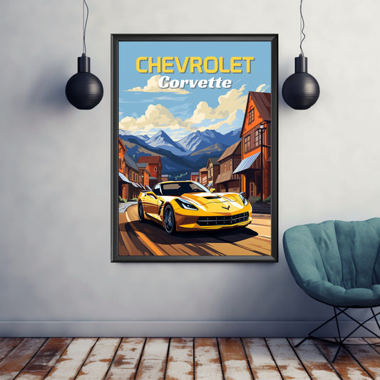 Chevrolet Corvette C7 Print, Chevrolet Corvette C7 Poster, 2010s Car Print, Car Art, Muscle Car Print, Modern Car, Car Print, Car Poster