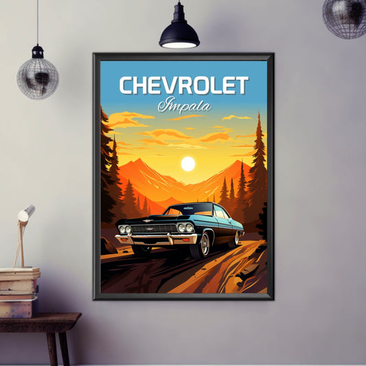 Chevrolet Impala Print, Car Art, Muscle Car Print, Chevrolet Impala Poster, 1960s Car Print, Classic Car, Car Print, Car Poster
