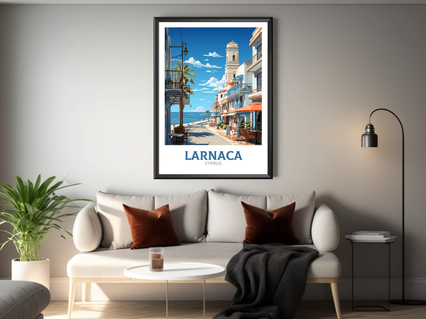 Larnaca Travel Print | Larnaca Poster | Larnaca Wall Art | Larnaca travel Poster | Cyprus Illustration | Larnaka Cyprus Home Decor | ID 507