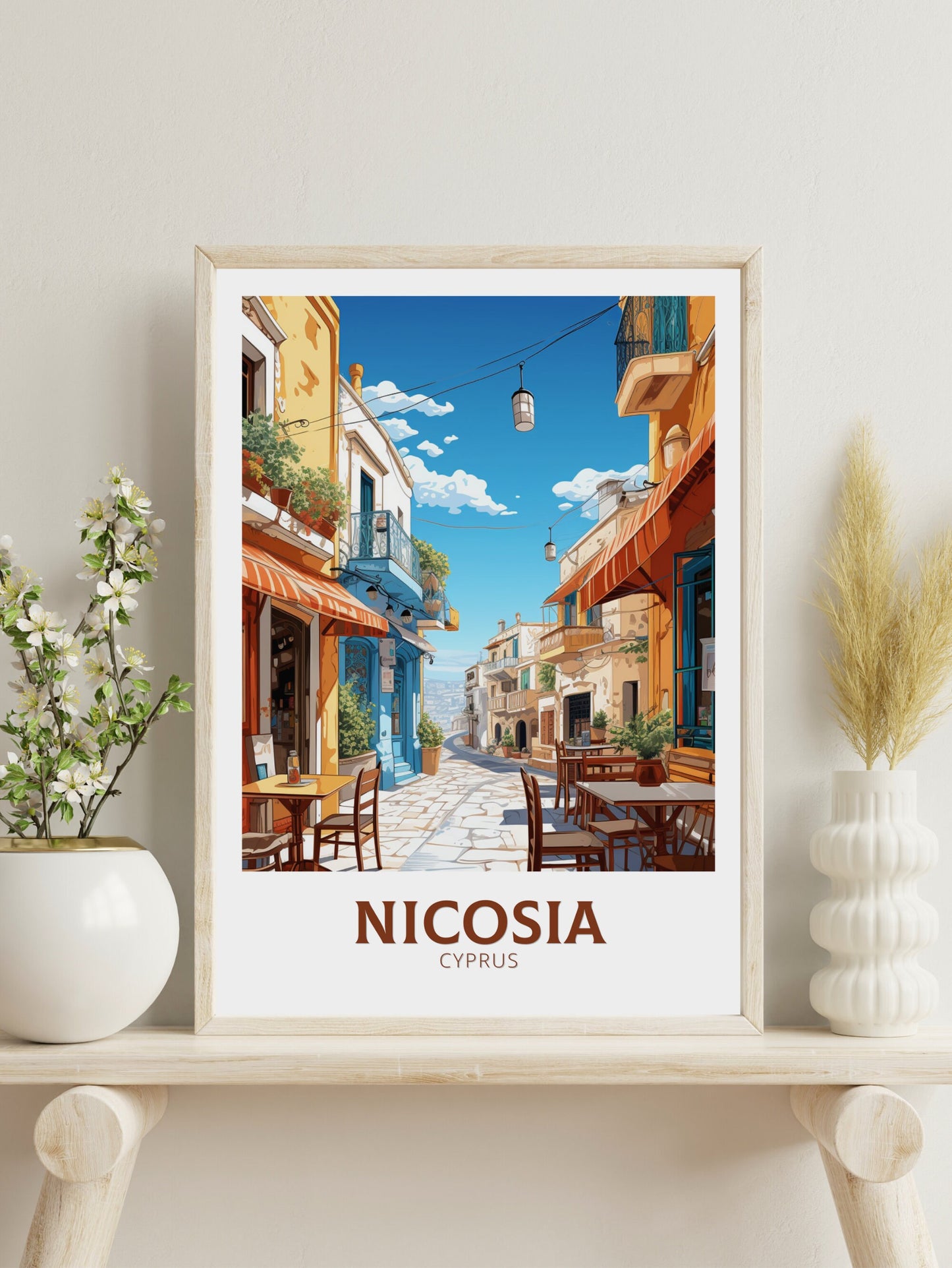 Nicosia Travel Print | Nicosia Poster| Nicosia Wall Art | Nicosia travel Poster | Cyprus Illustration | Nicosia Cyprus Home Decor | ID 509