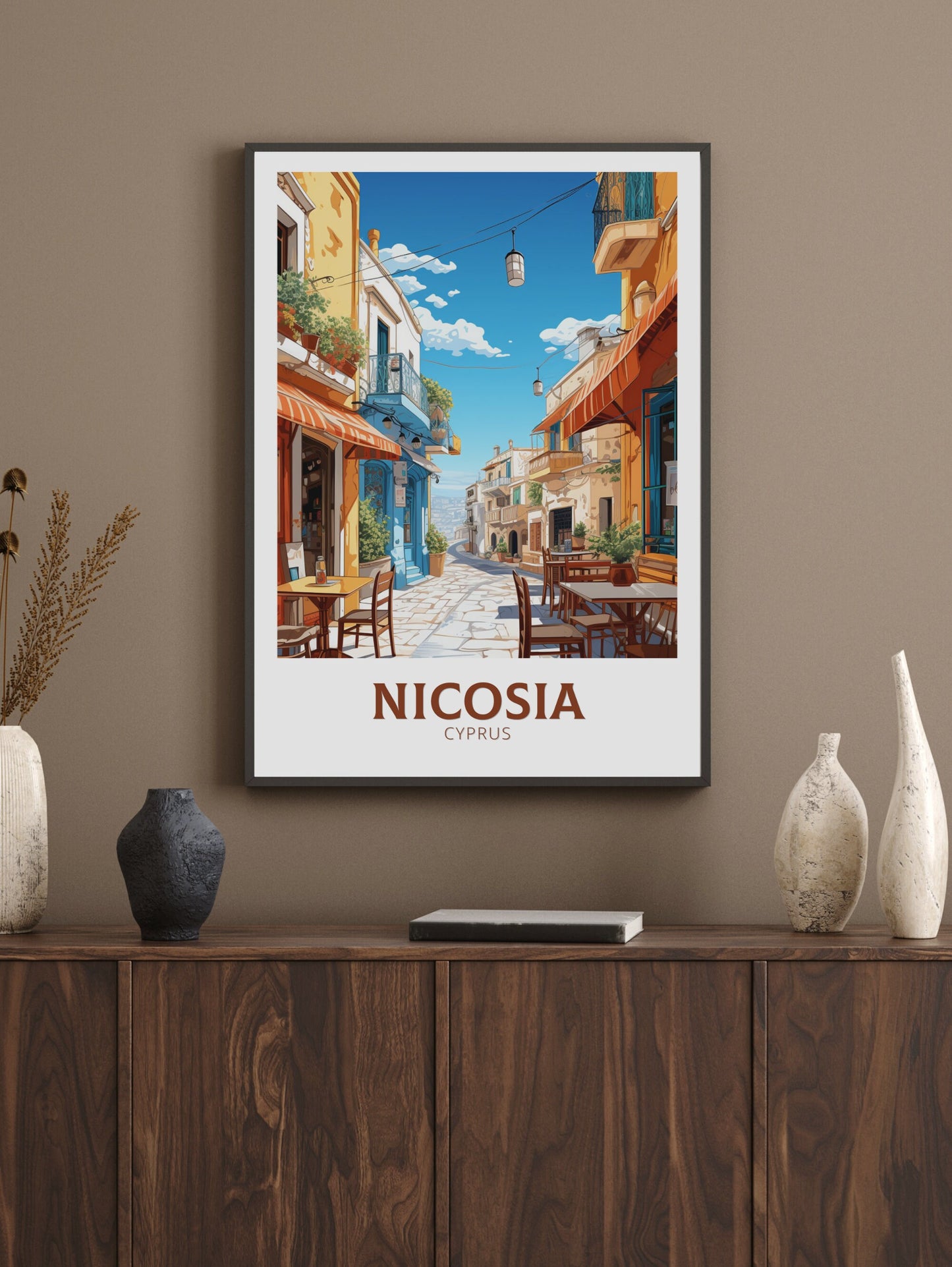 Nicosia Travel Print | Nicosia Poster| Nicosia Wall Art | Nicosia travel Poster | Cyprus Illustration | Nicosia Cyprus Home Decor | ID 509