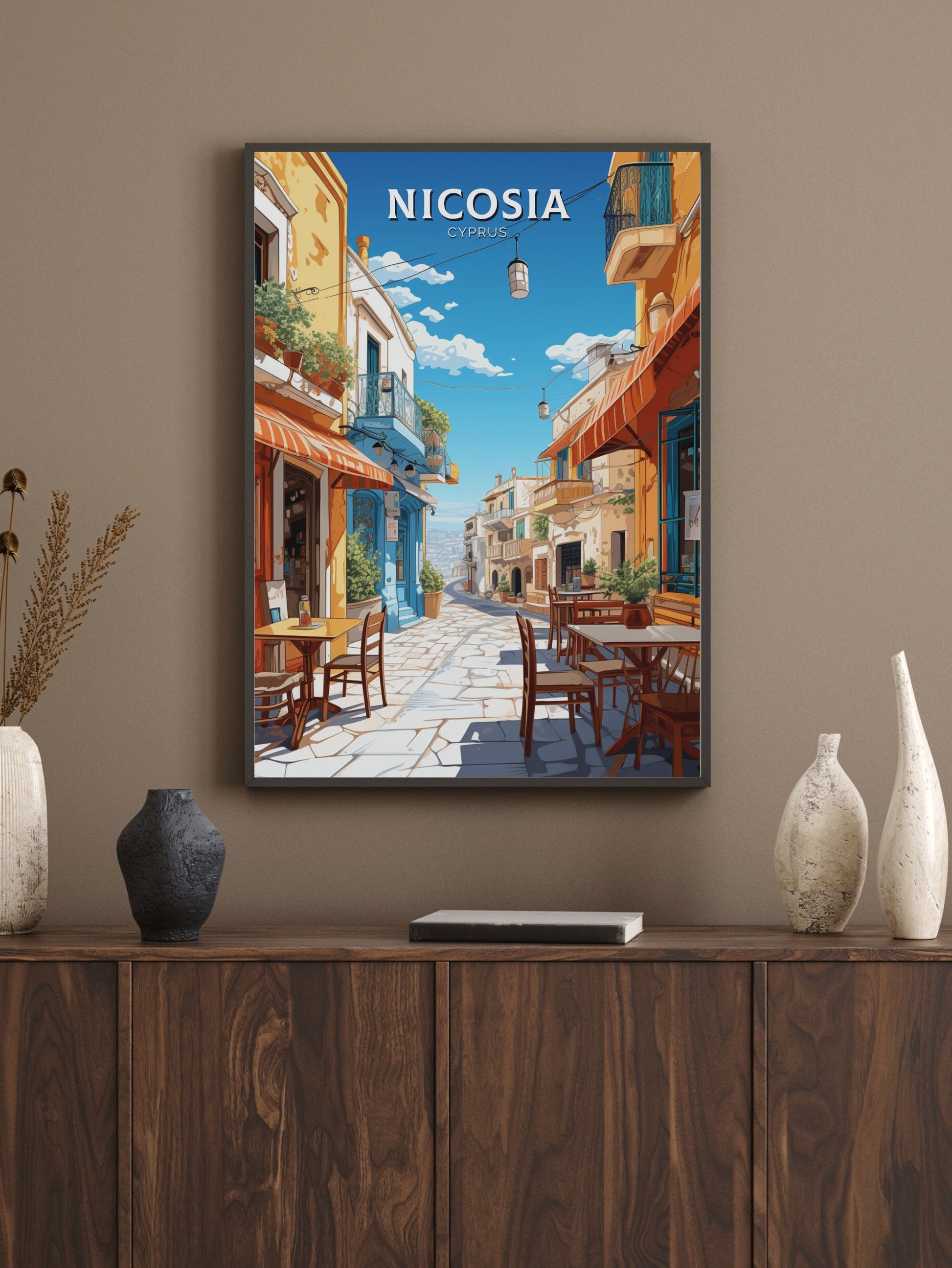 Nicosia Travel Poster | Nicosia Print | Nicosia Wall Art | Nicosia travel Print | Cyprus Illustration | Nicosia Cyprus Home Decor | ID 510