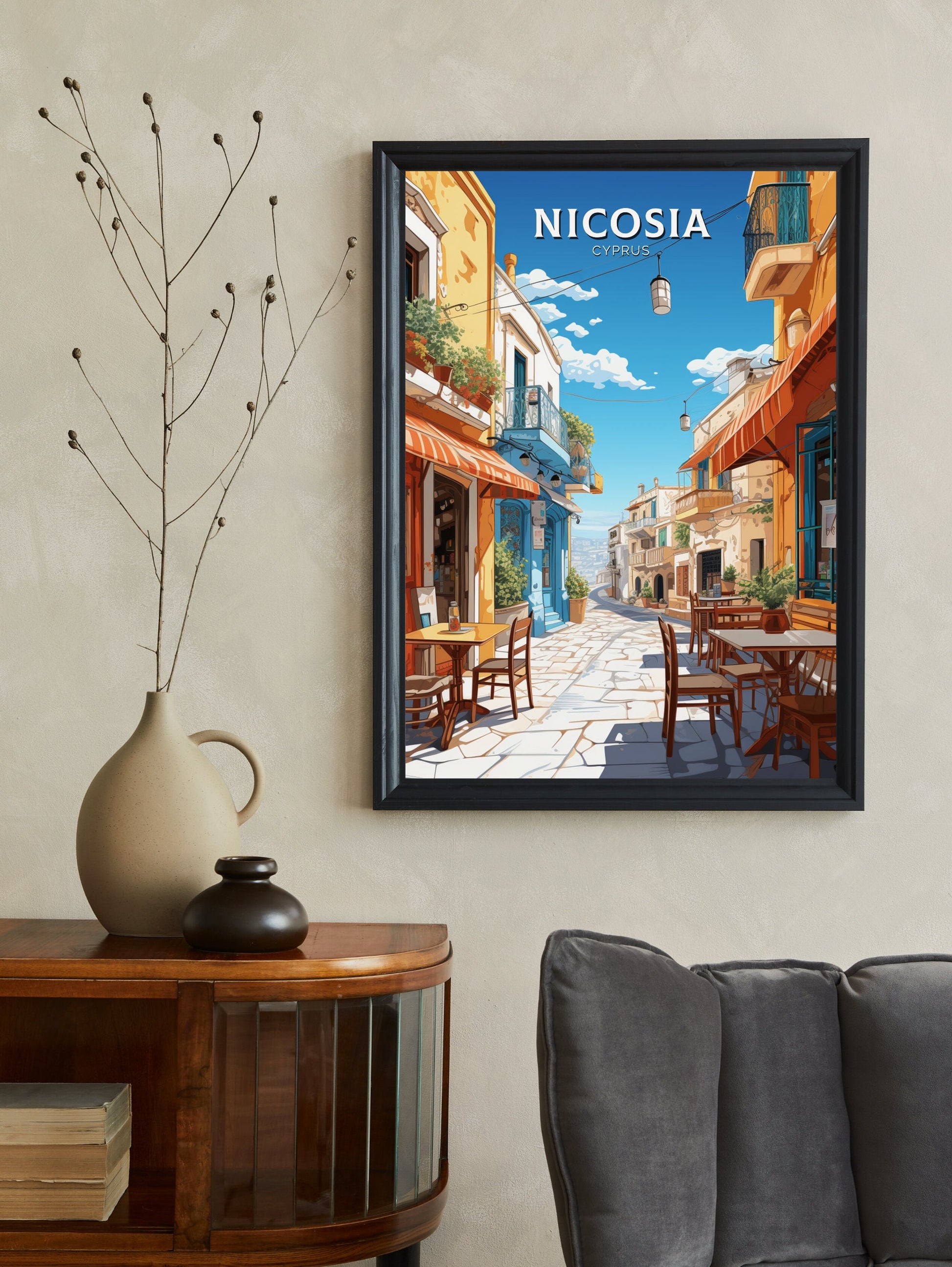 Nicosia Travel Poster | Nicosia Print | Nicosia Wall Art | Nicosia travel Print | Cyprus Illustration | Nicosia Cyprus Home Decor | ID 510