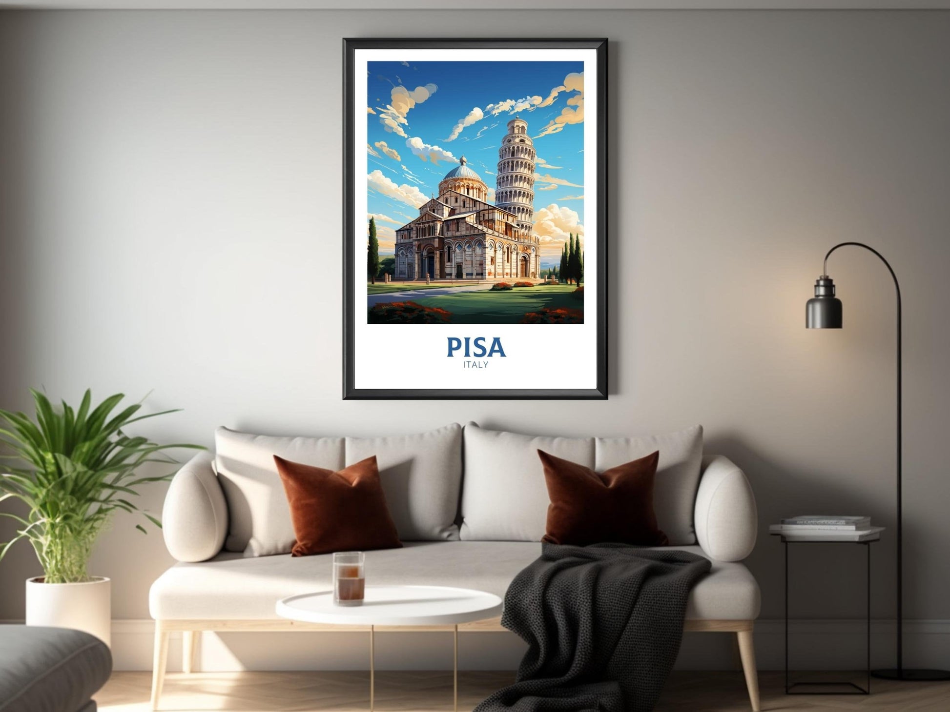 Pisa Print | Pisa Tower Poster | Leaning Tower of Pisa | Pisa Illustration | Pisa Italy | Tower Poster | Pisa Wall Art Poster | ID 512