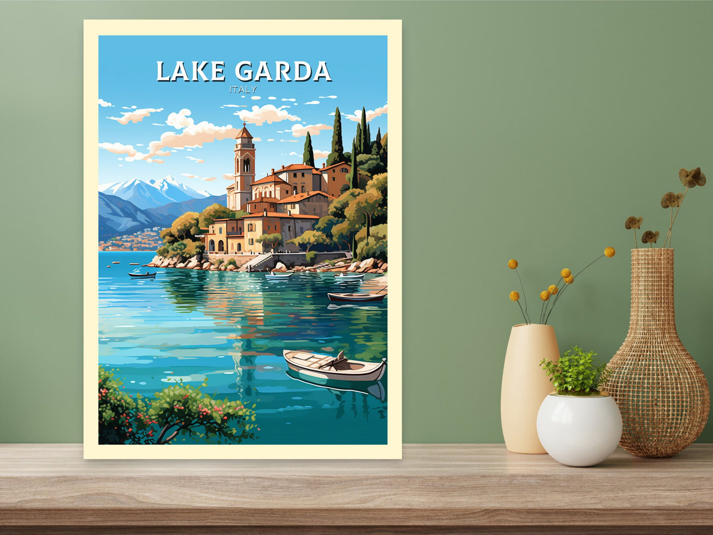 Lake Garda Travel Print | Lake Garda Poster | Lake Garda Art | Italy Print | Lake Garda Print| Lake Garda Painting | Italy Poster | ID 514