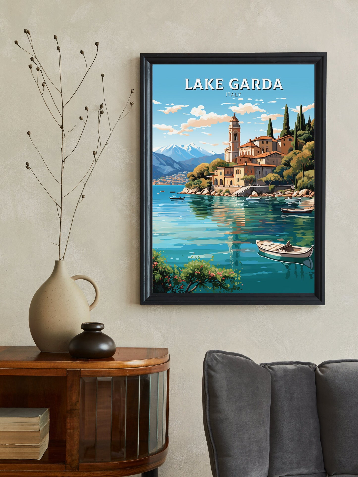 Lake Garda Travel Print | Lake Garda Poster | Lake Garda Art | Italy Print | Lake Garda Print| Lake Garda Painting | Italy Poster | ID 514