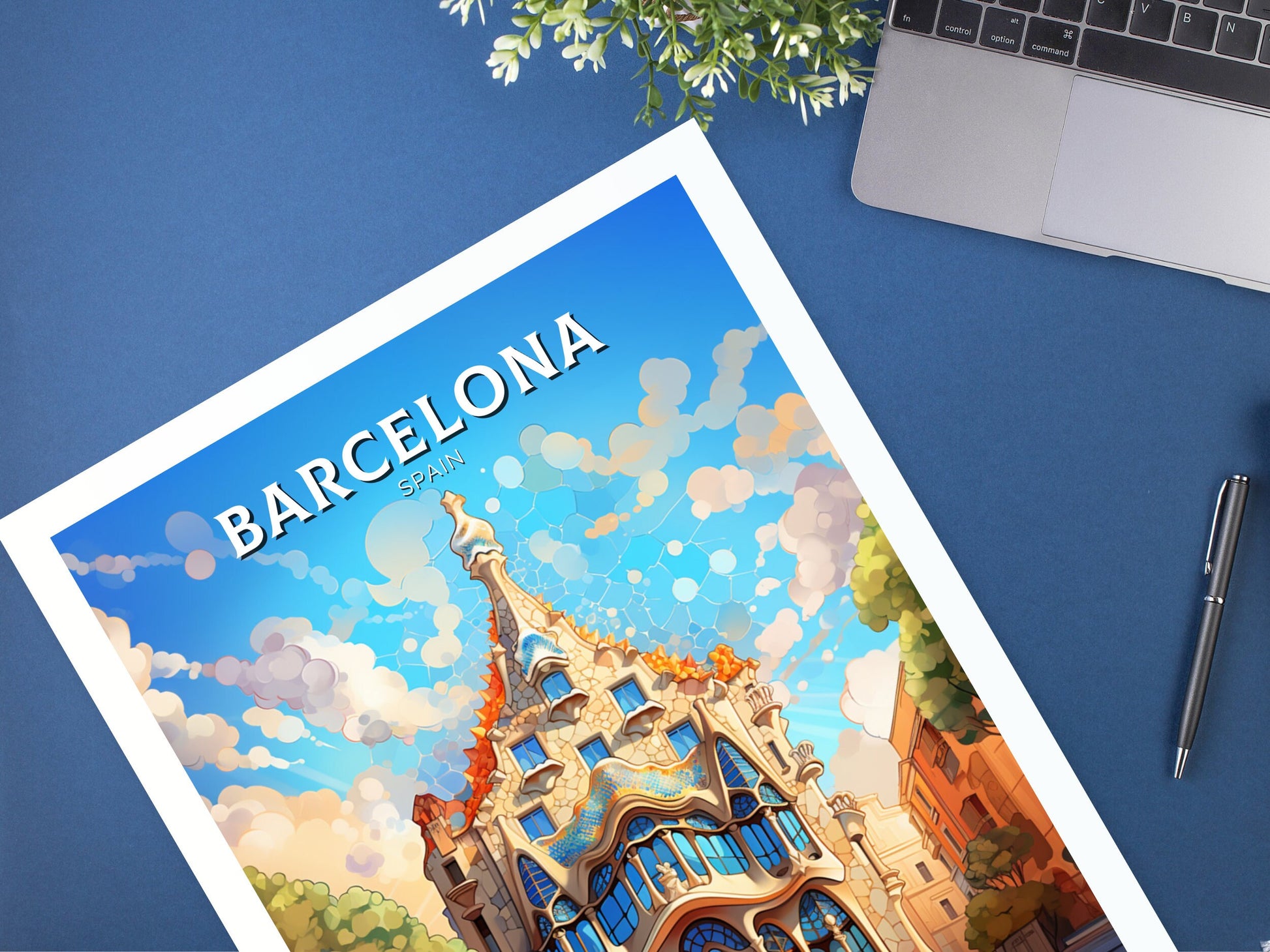 Barcelona Poster Art | Barcelona Illustration | Barcelona Wall Art | Spain Print | Barcelona Print | Casa Batlló Barcelona | ID 515