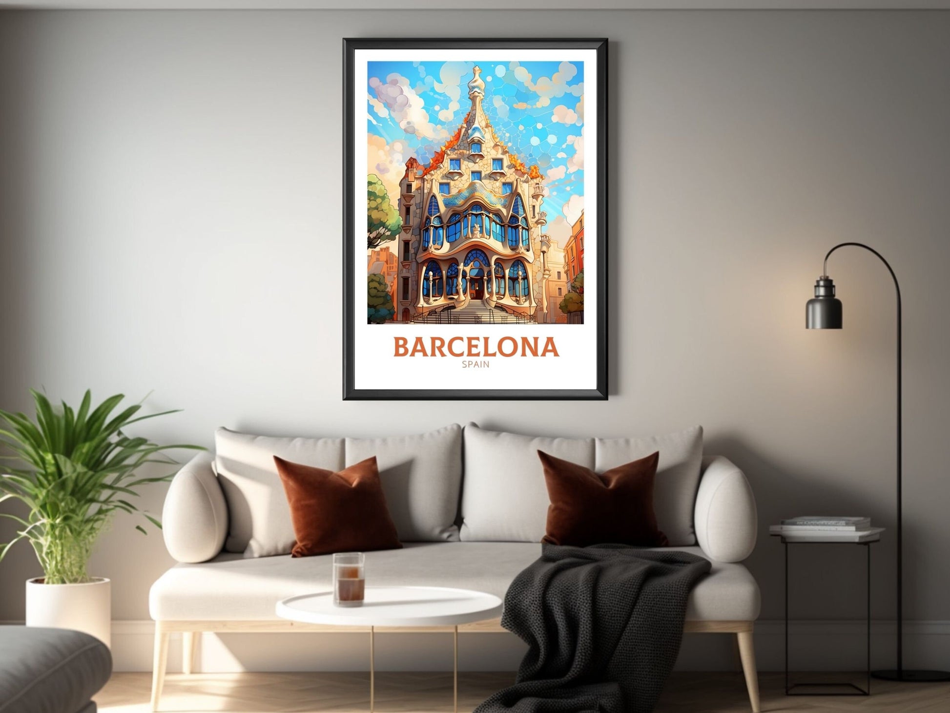 Casa Batlló Barcelona Poster | Barcelona Poster Art | Barcelona Illustration | Barcelona Wall Art | Spain Print | Barcelona Print | ID 516