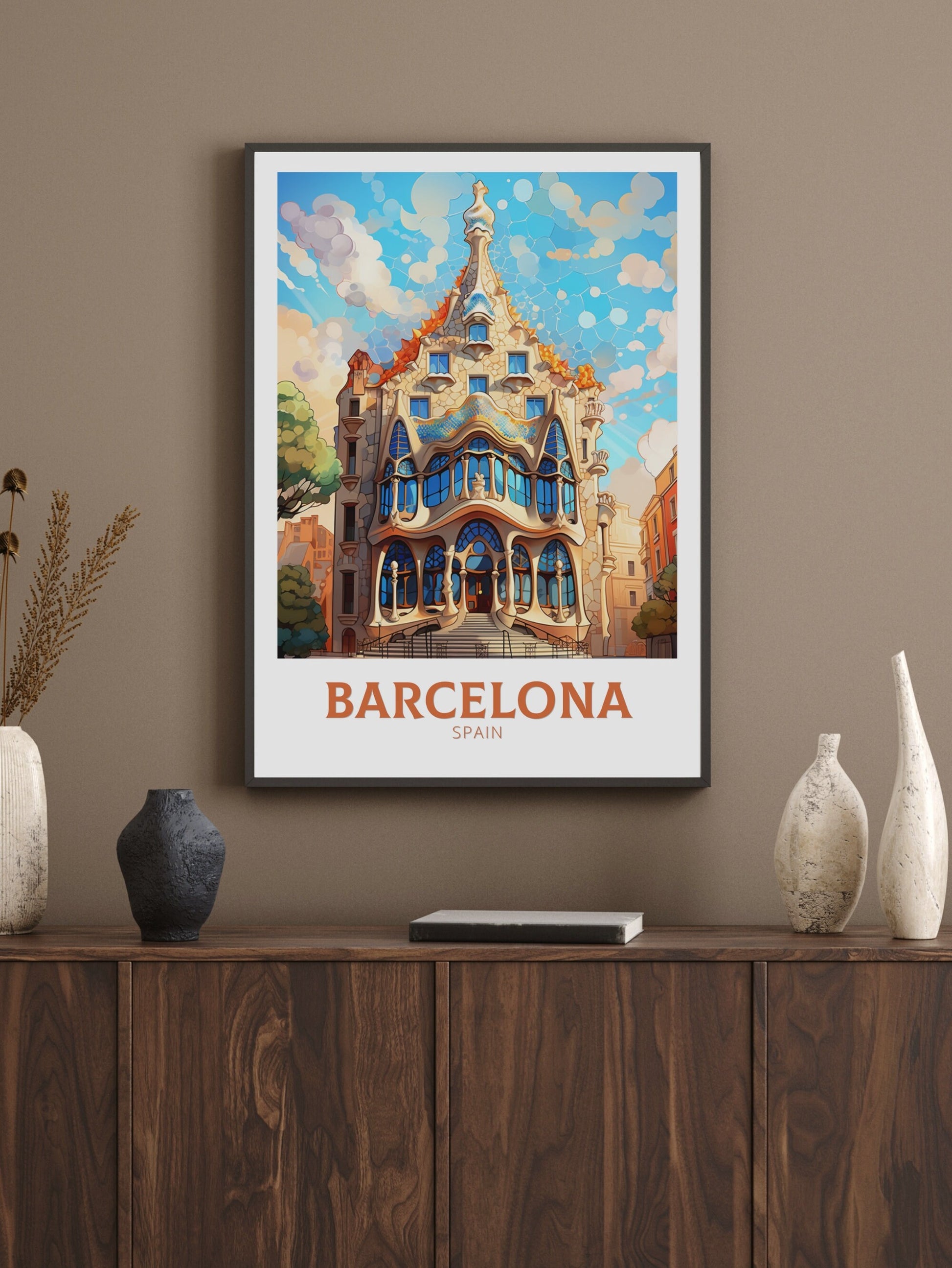 Casa Batlló Barcelona Poster | Barcelona Poster Art | Barcelona Illustration | Barcelona Wall Art | Spain Print | Barcelona Print | ID 516