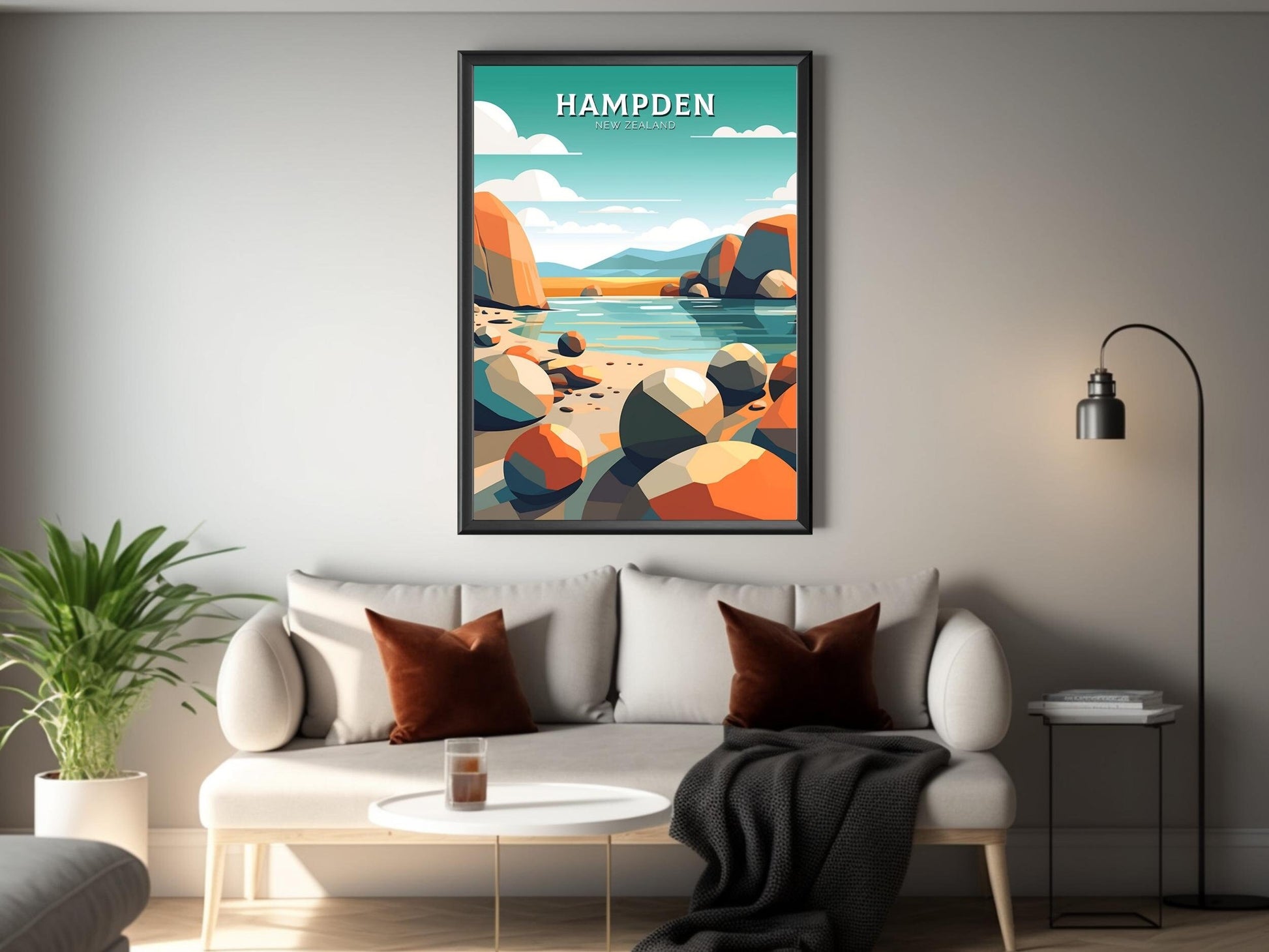 Hampden Poster | Hampden Print | Hampden Art | New Zealand Print | Hampden Poster I Moeraki Beach Poster I Moeraki Beach Print I ID 517