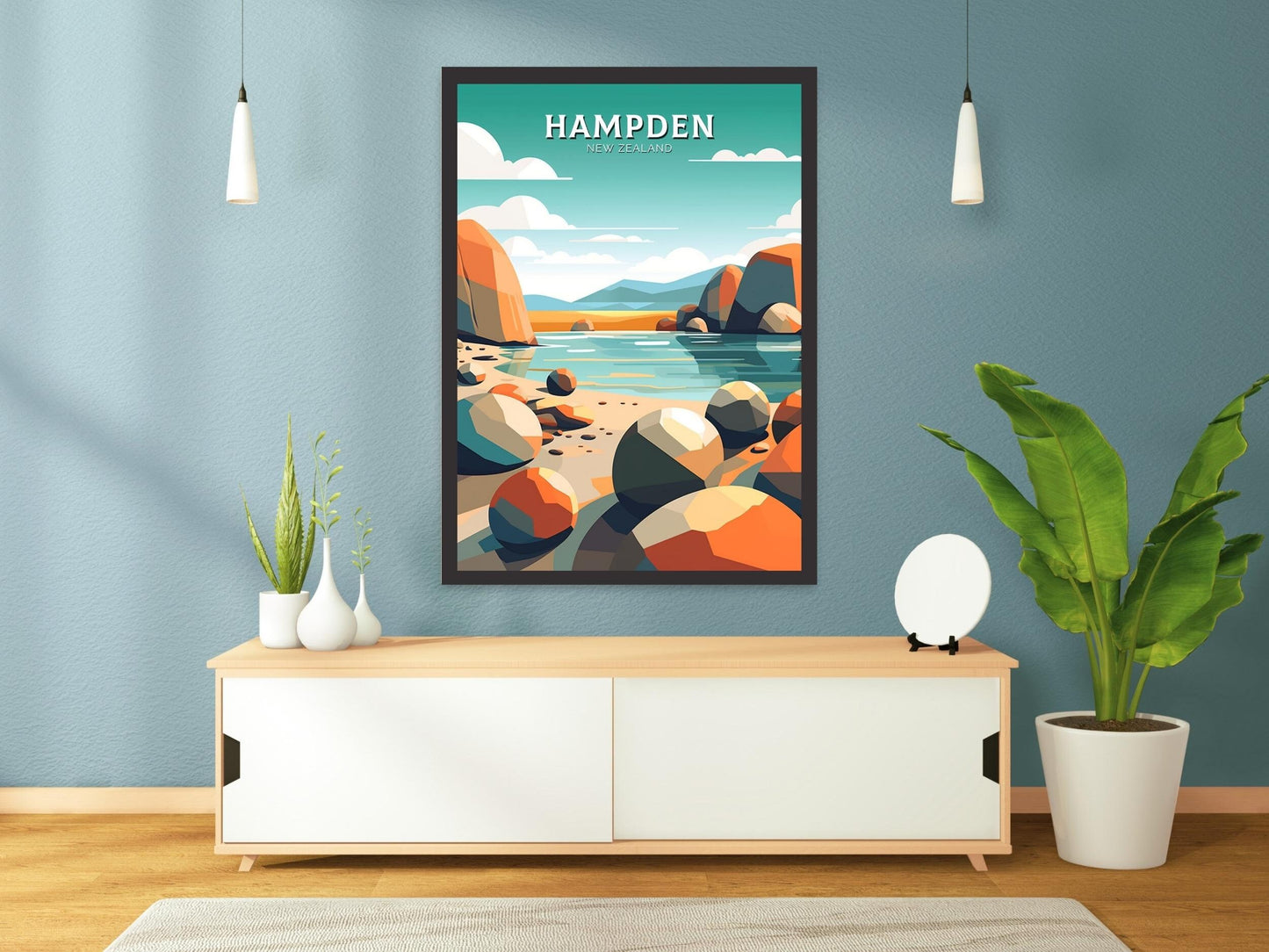 Hampden Poster | Hampden Print | Hampden Art | New Zealand Print | Hampden Poster I Moeraki Beach Poster I Moeraki Beach Print I ID 517