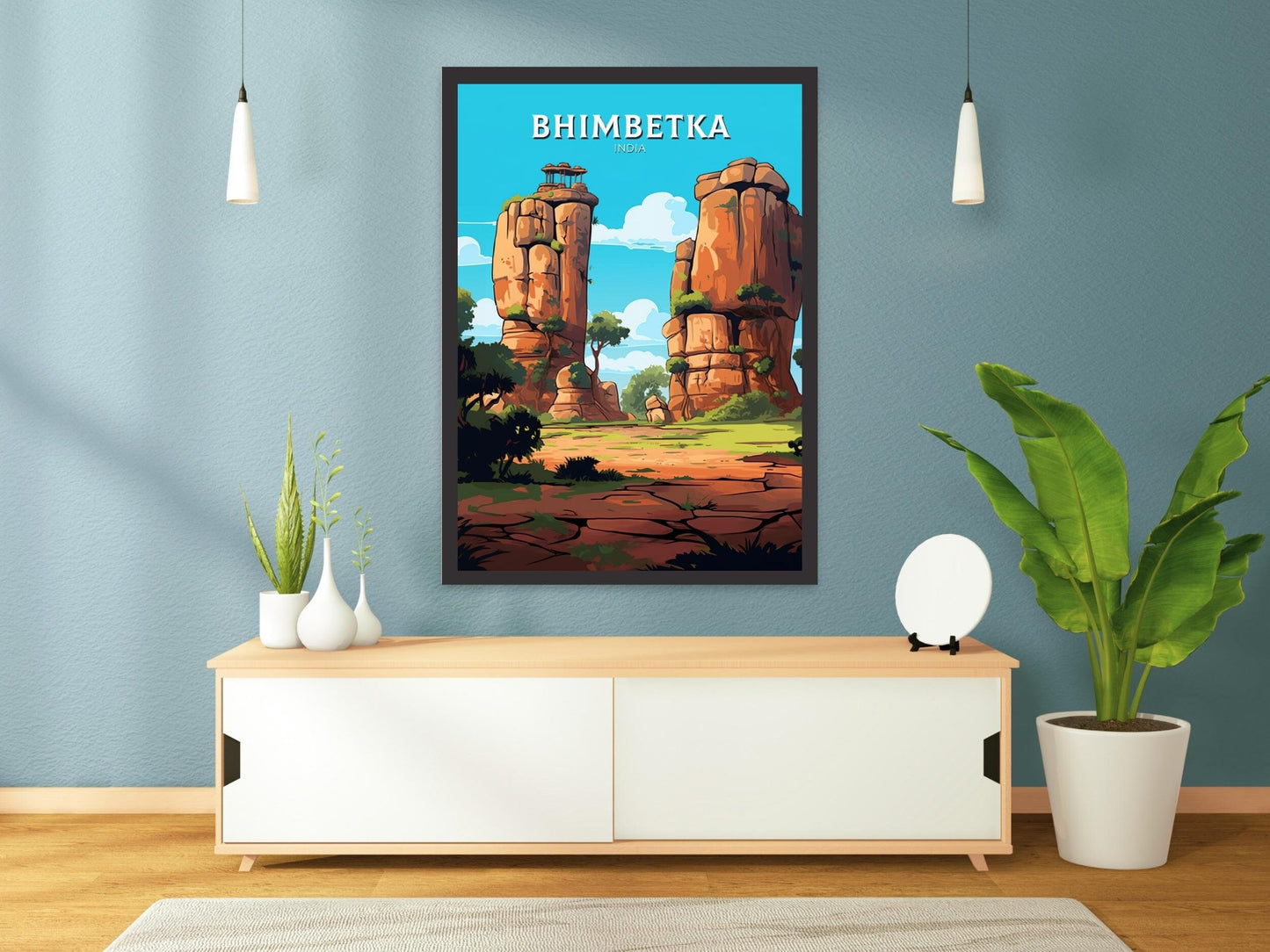 Bhimbetka Travel Poster | Bhimbetka Illustration | Bhimbetka Wall Art | India Poster | Bhimbetka Poster | Bhimbetka India Painting | ID 524