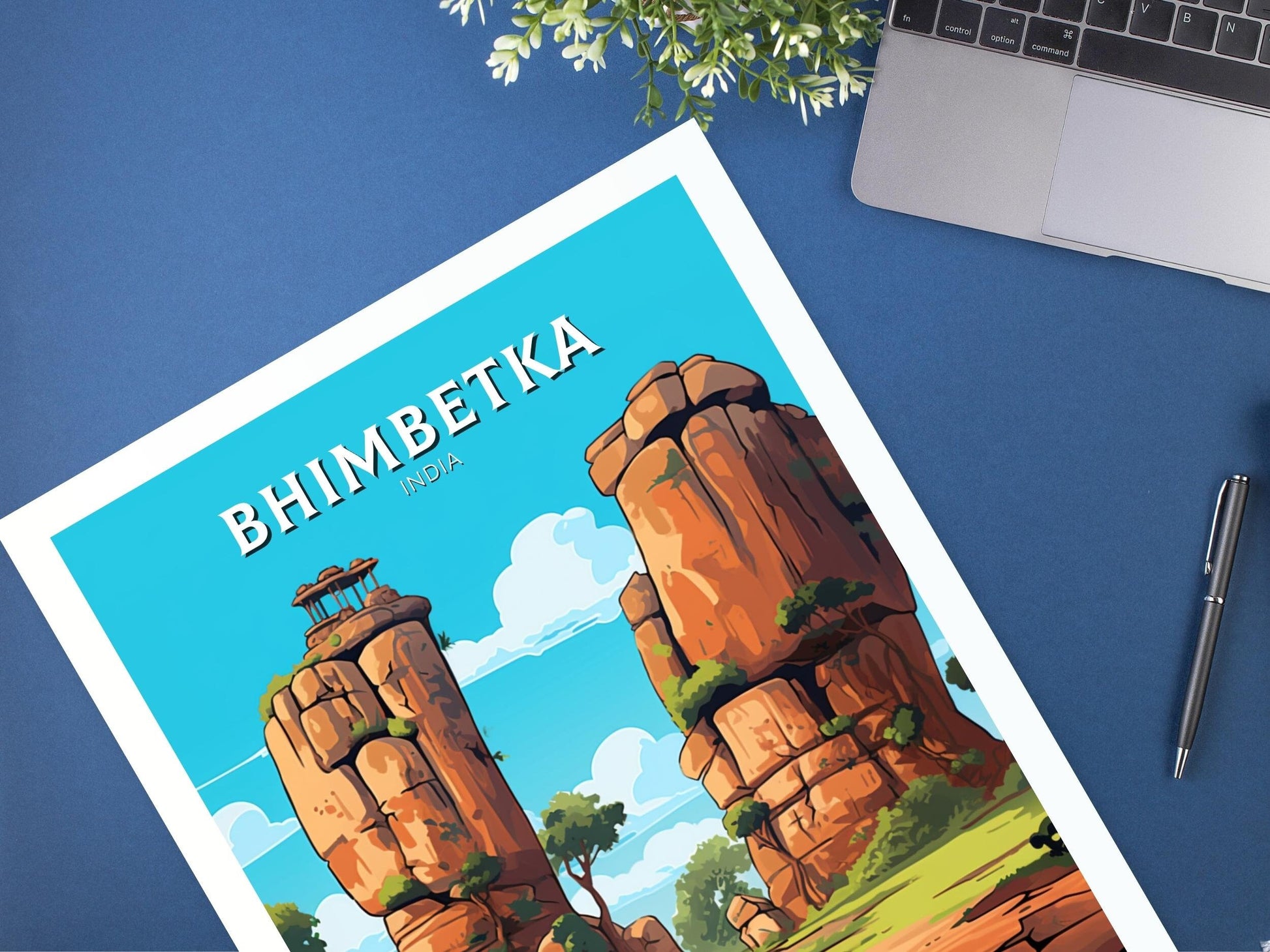 Bhimbetka Travel Poster | Bhimbetka Illustration | Bhimbetka Wall Art | India Poster | Bhimbetka Poster | Bhimbetka India Painting | ID 524