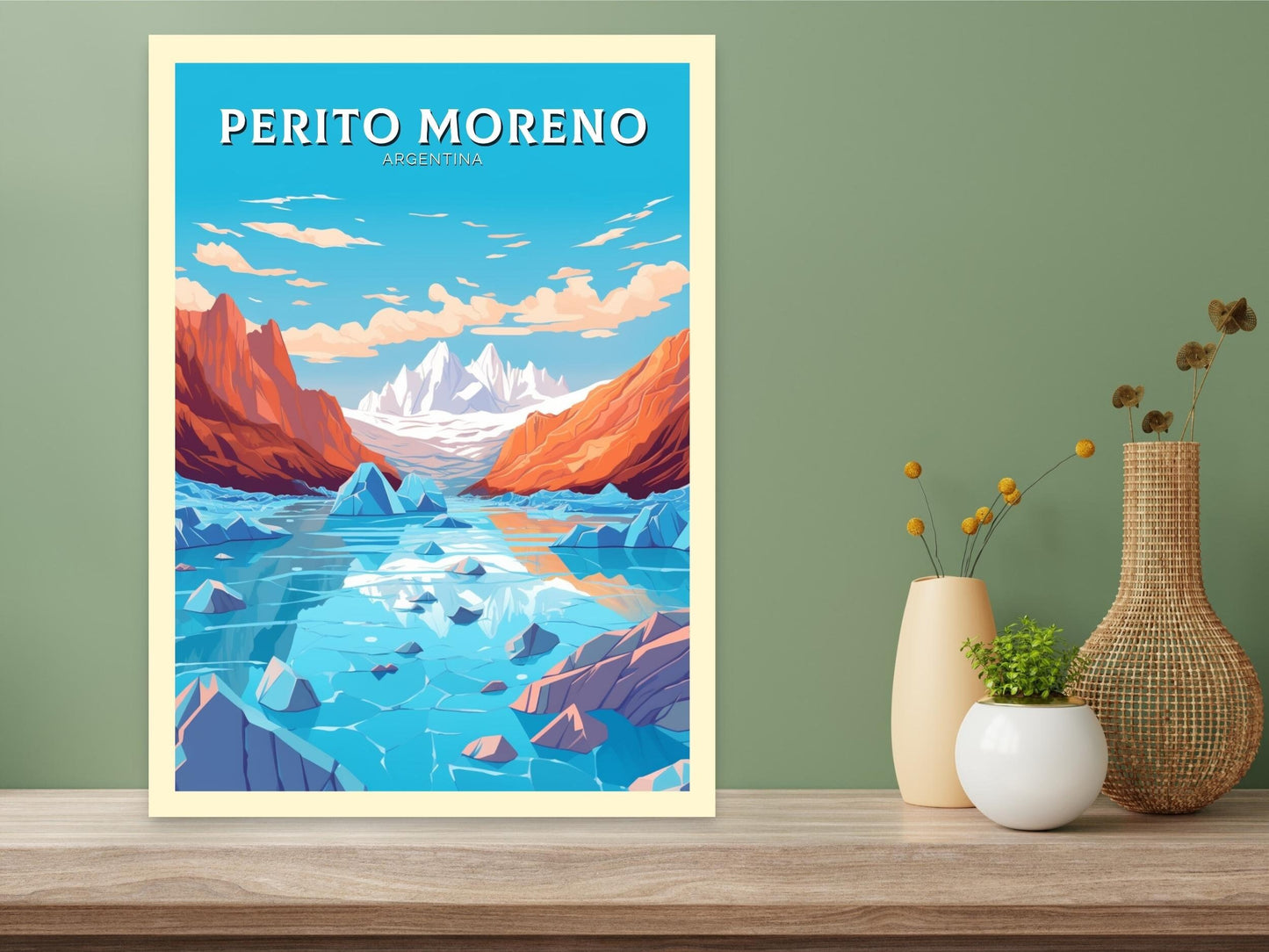 Perito Moreno Poster | Perito Moreno Wall Art | Perito Moreno Travel Print | Travel Gift | Argentina Travel Poster | Home Decor ID 525