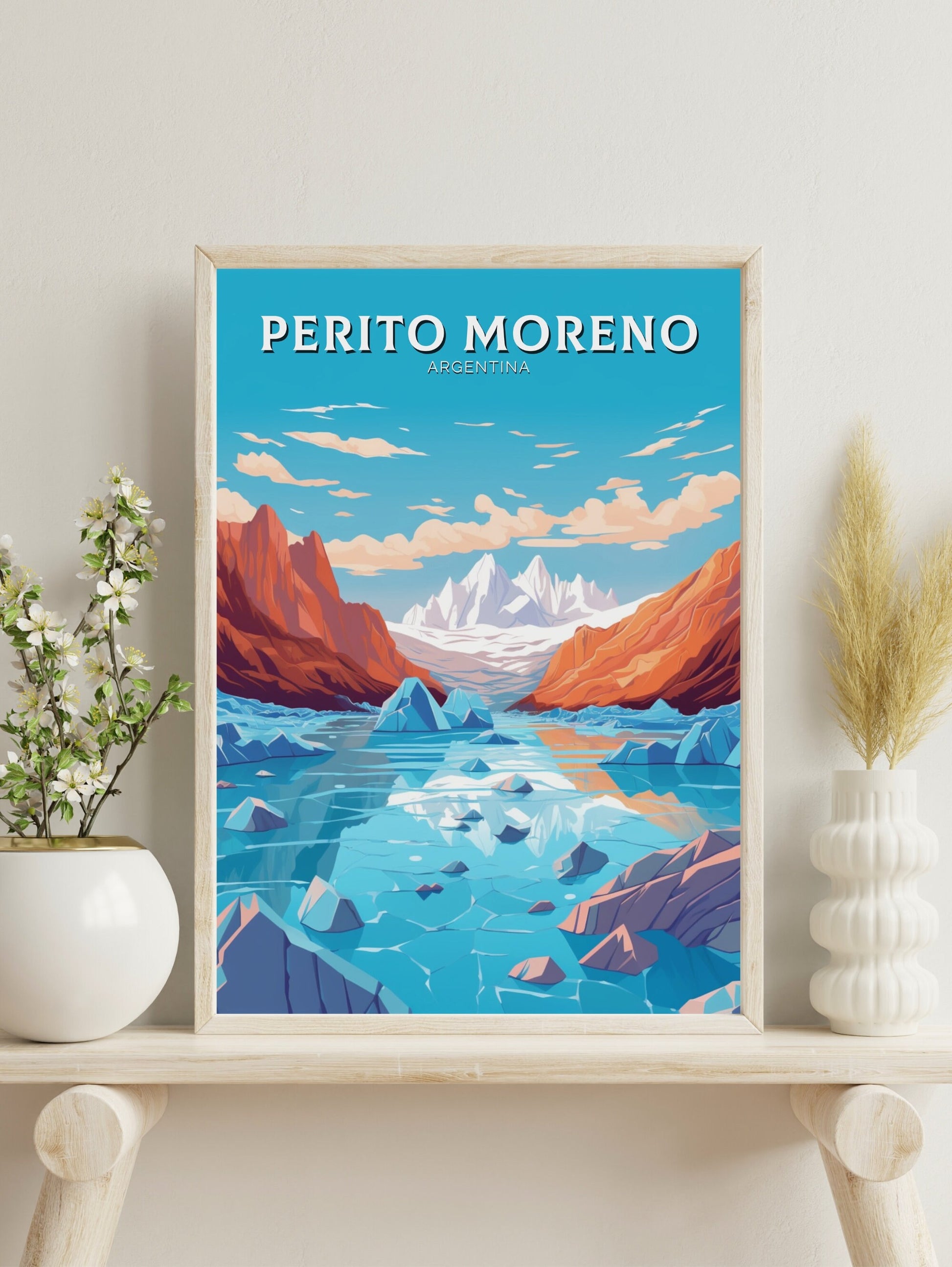 Perito Moreno Poster | Perito Moreno Wall Art | Perito Moreno Travel Print | Travel Gift | Argentina Travel Poster | Home Decor ID 525