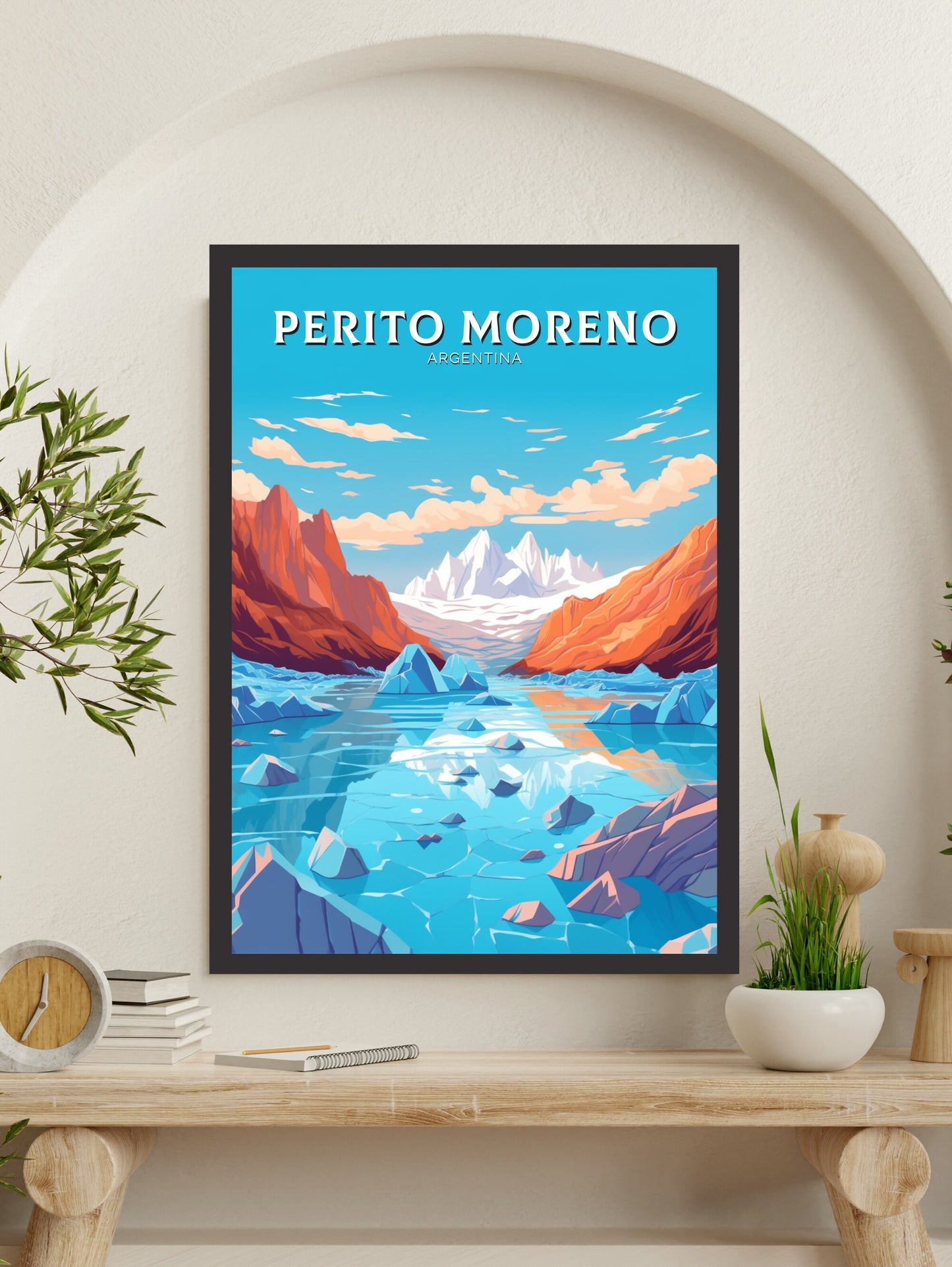 Perito Moreno Poster | Perito Moreno Wall Art | Perito Moreno Travel Print | Travel Gift | Argentina Travel Poster | Home Decor ID 525