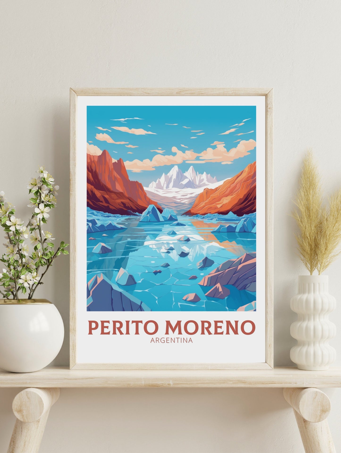 Perito Moreno Print | Perito Moreno Wall Art | Perito Moreno Travel Poster | Travel Gift | Argentina Travel Print | Home Decor ID 526