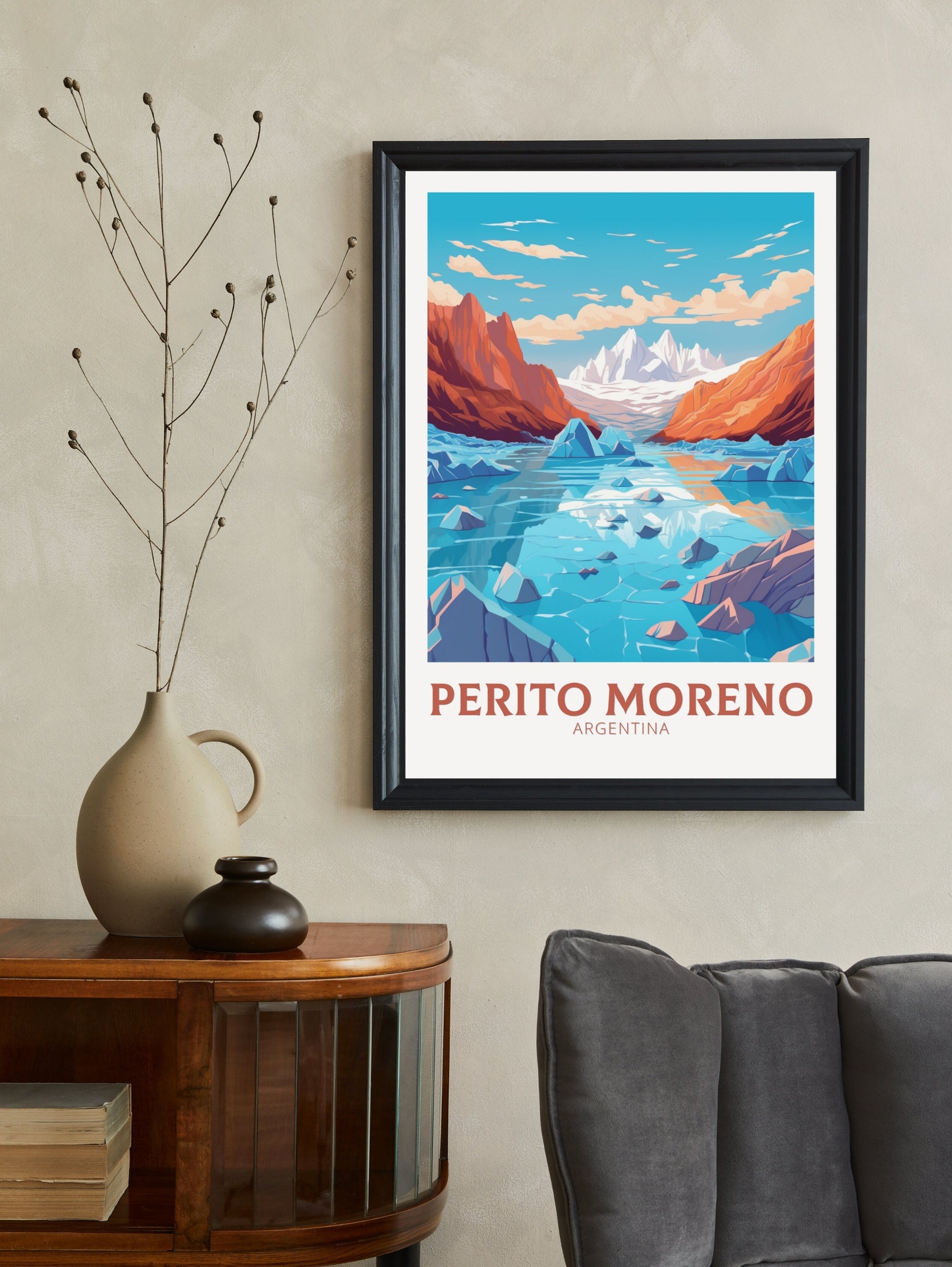 Perito Moreno Print | Perito Moreno Wall Art | Perito Moreno Travel Poster | Travel Gift | Argentina Travel Print | Home Decor ID 526