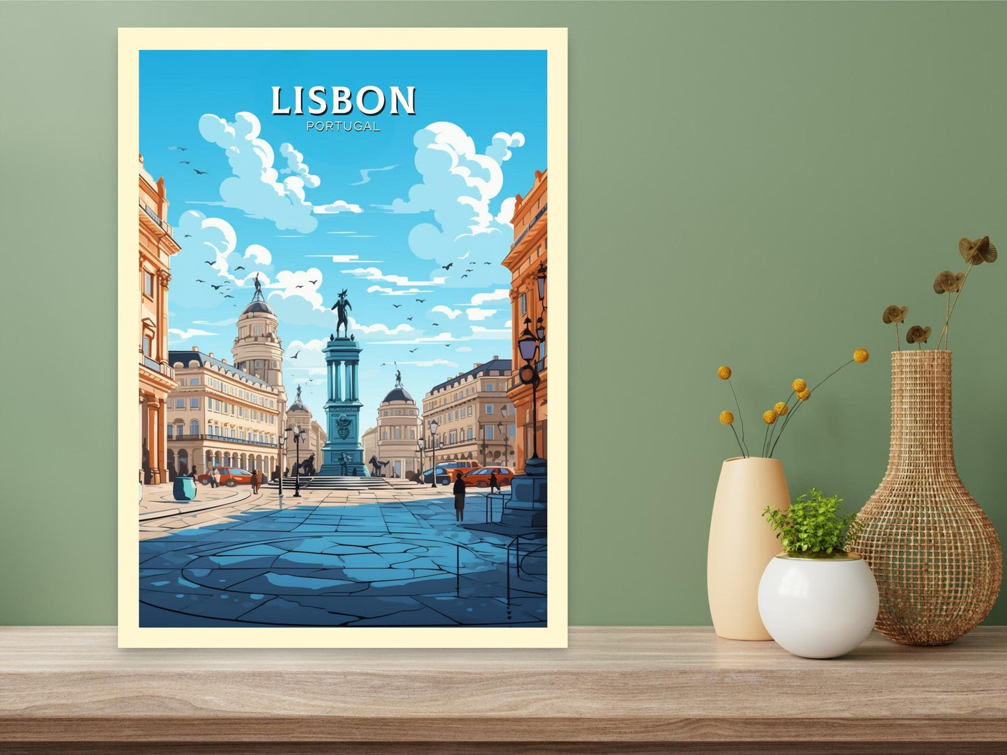 Lisbon Portugal Travel Poster | Lisbon Illustration | Alfama Wall Art | Portugal Poster | Lisbon Tram Poster | Lisbon Art Poster | ID 527