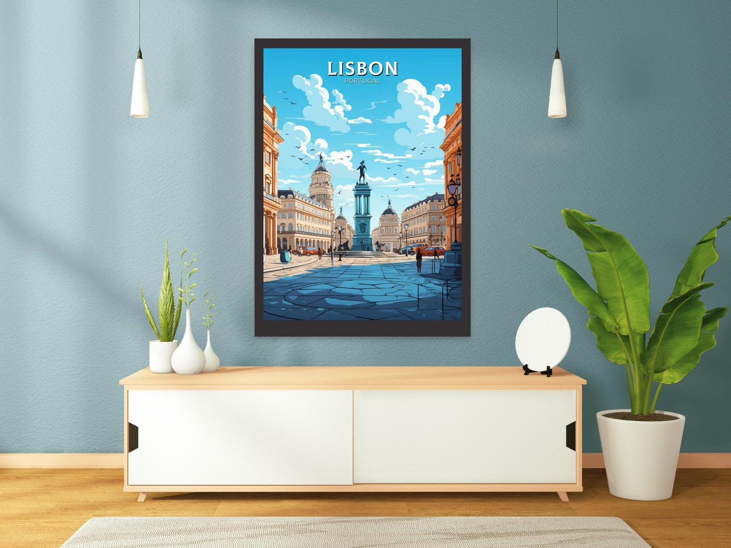 Lisbon Portugal Travel Poster | Lisbon Illustration | Alfama Wall Art | Portugal Poster | Lisbon Tram Poster | Lisbon Art Poster | ID 527