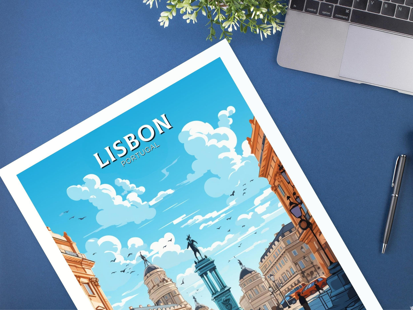 Lisbon Portugal Travel Poster | Lisbon Illustration | Alfama Wall Art | Portugal Poster | Lisbon Tram Poster | Lisbon Art Poster | ID 527