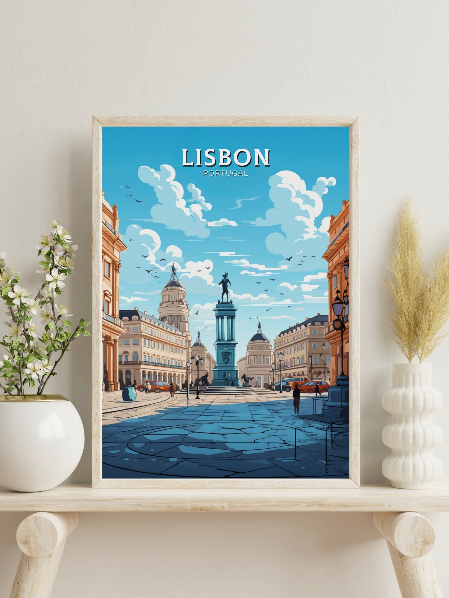 Lisbon Portugal Travel Poster | Lisbon Illustration | Alfama Wall Art | Portugal Poster | Lisbon Tram Poster | Lisbon Art Poster | ID 527