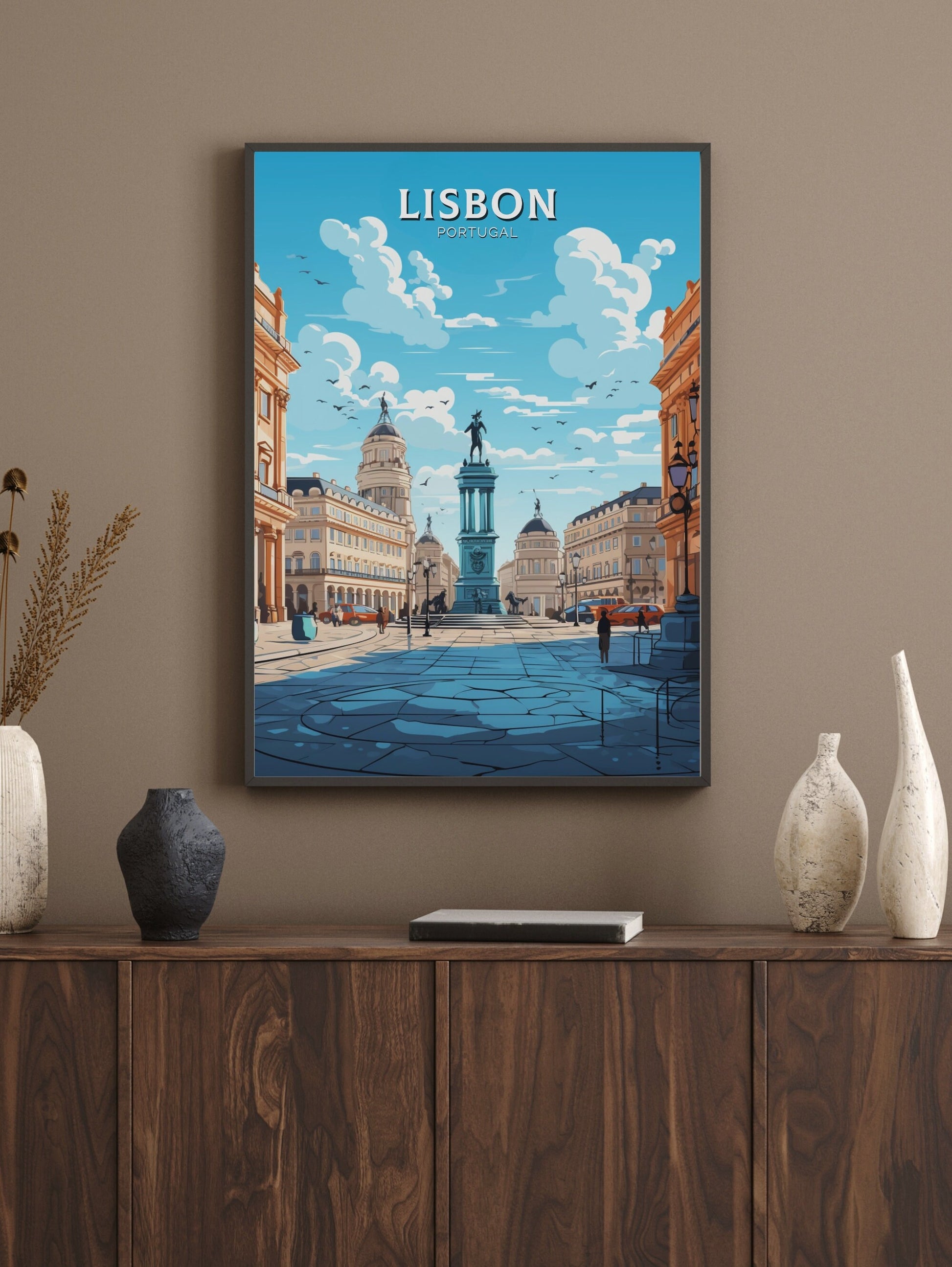 Lisbon Portugal Travel Poster | Lisbon Illustration | Alfama Wall Art | Portugal Poster | Lisbon Tram Poster | Lisbon Art Poster | ID 527