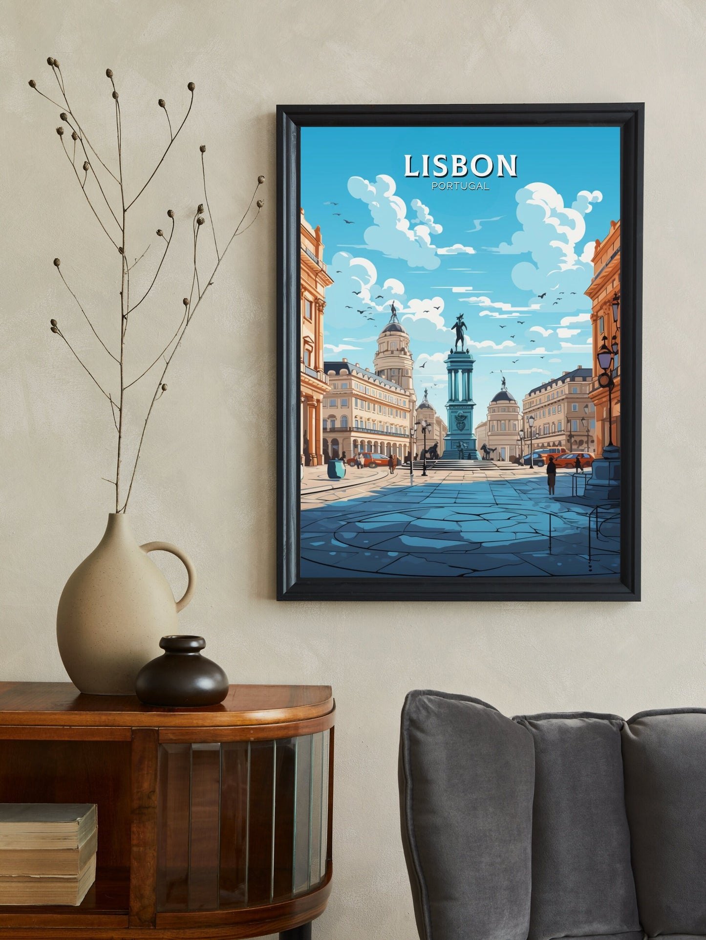 Lisbon Portugal Travel Poster | Lisbon Illustration | Alfama Wall Art | Portugal Poster | Lisbon Tram Poster | Lisbon Art Poster | ID 527