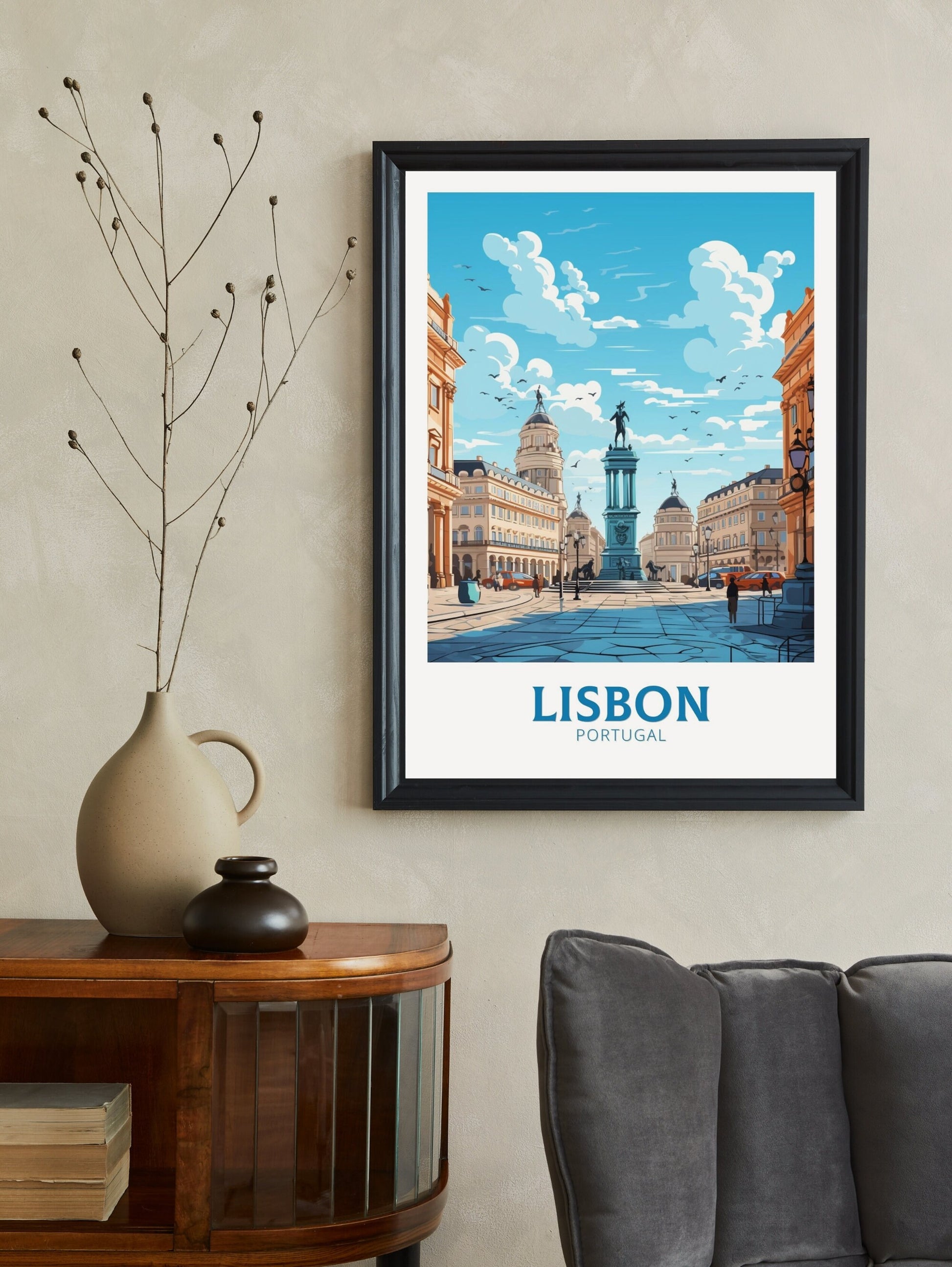 Lisbon Portugal Travel Print | Lisbon Illustration | Alfama Wall Art | Portugal Print | Lisbon Tram Print | Lisbon Art Print | ID 528